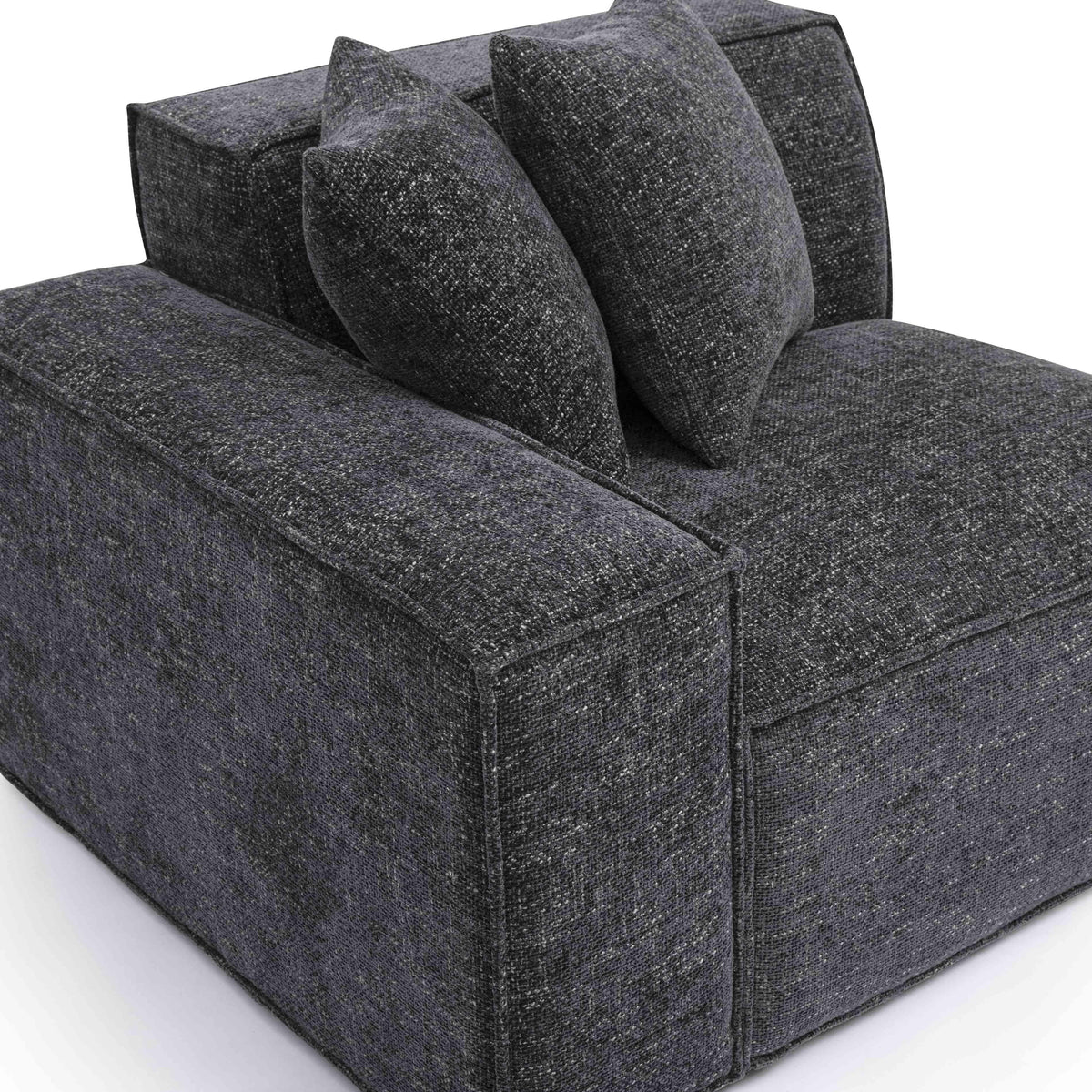 Mindy Performance Chenille Basketweave Modular Corner Chair in Charcoal / LAF by TOV Furniture – photo 5 of 6