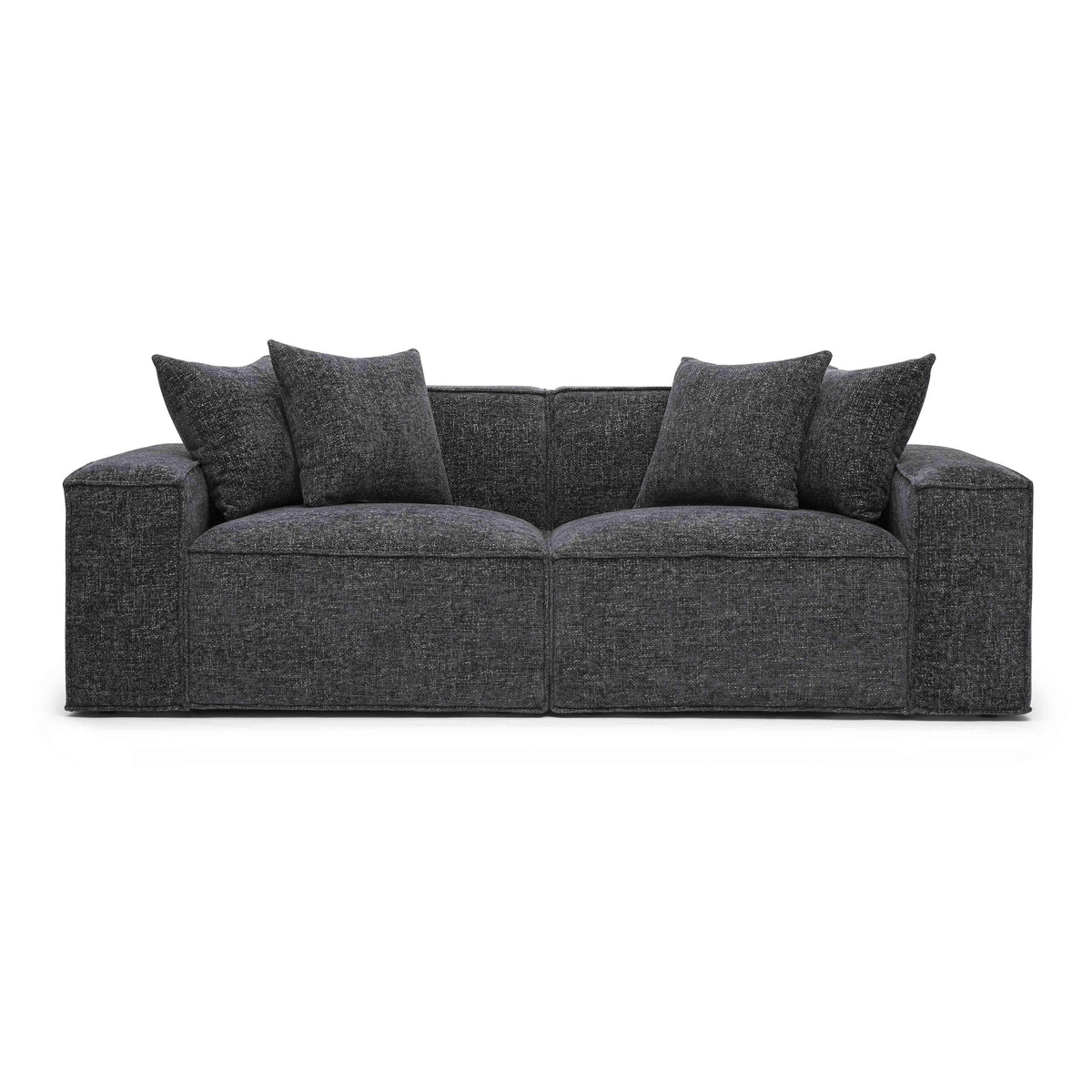 Mindy Charcoal Performance Chenille Basketweave Modular Loveseat by TOV Furniture – photo 1 of 6