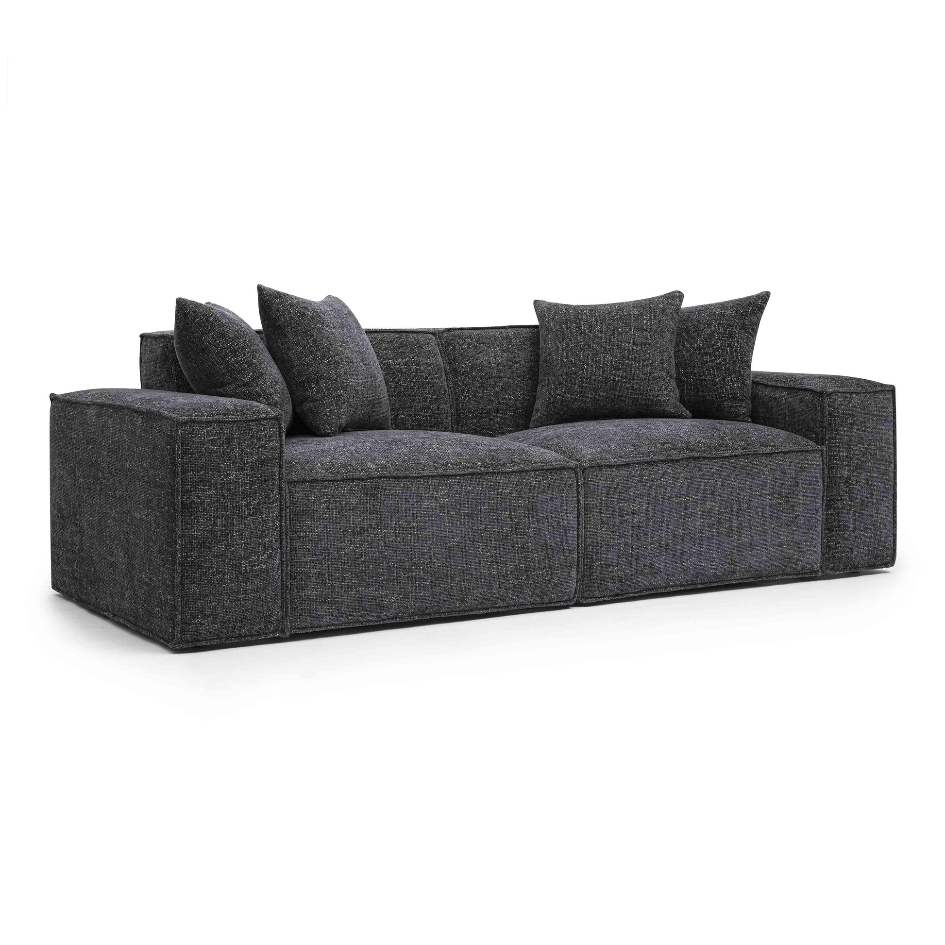 Mindy 84 Chenille Basketweave Modular Loveseat by TOV L69319 Lo