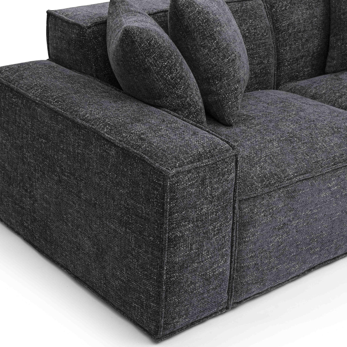 Mindy Charcoal Performance Chenille Basketweave Modular Loveseat by TOV Furniture – photo 5 of 6