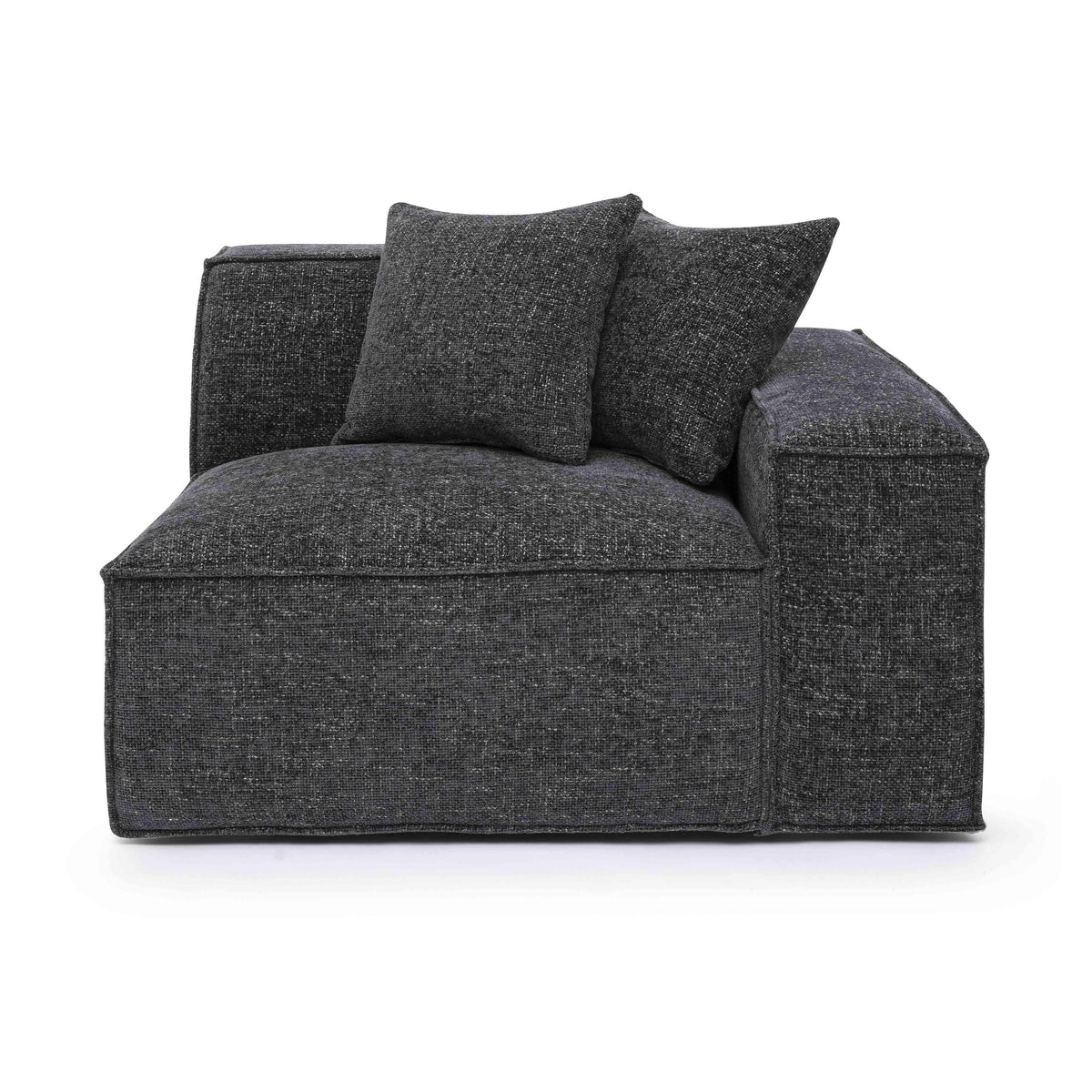 Mindy Performance Chenille Basketweave Modular Corner Chair in Charcoal / RAF by TOV Furniture – photo 2 of 6