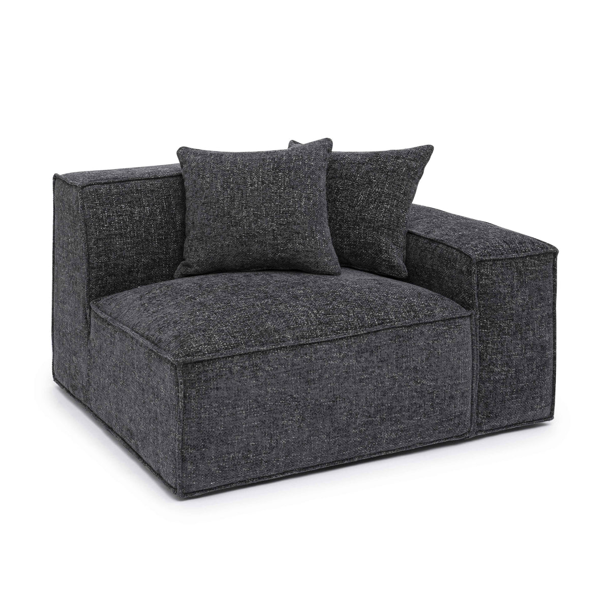 Mindy Performance Chenille Basketweave Modular Corner Chair in Charcoal / RAF by TOV Furniture – photo 3 of 6