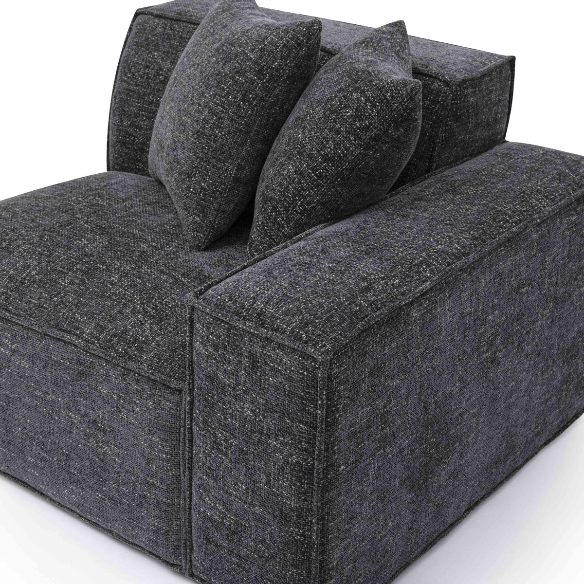 Mindy Performance Chenille Basketweave Modular Corner Chair in Charcoal / RAF by TOV Furniture – photo 5 of 6