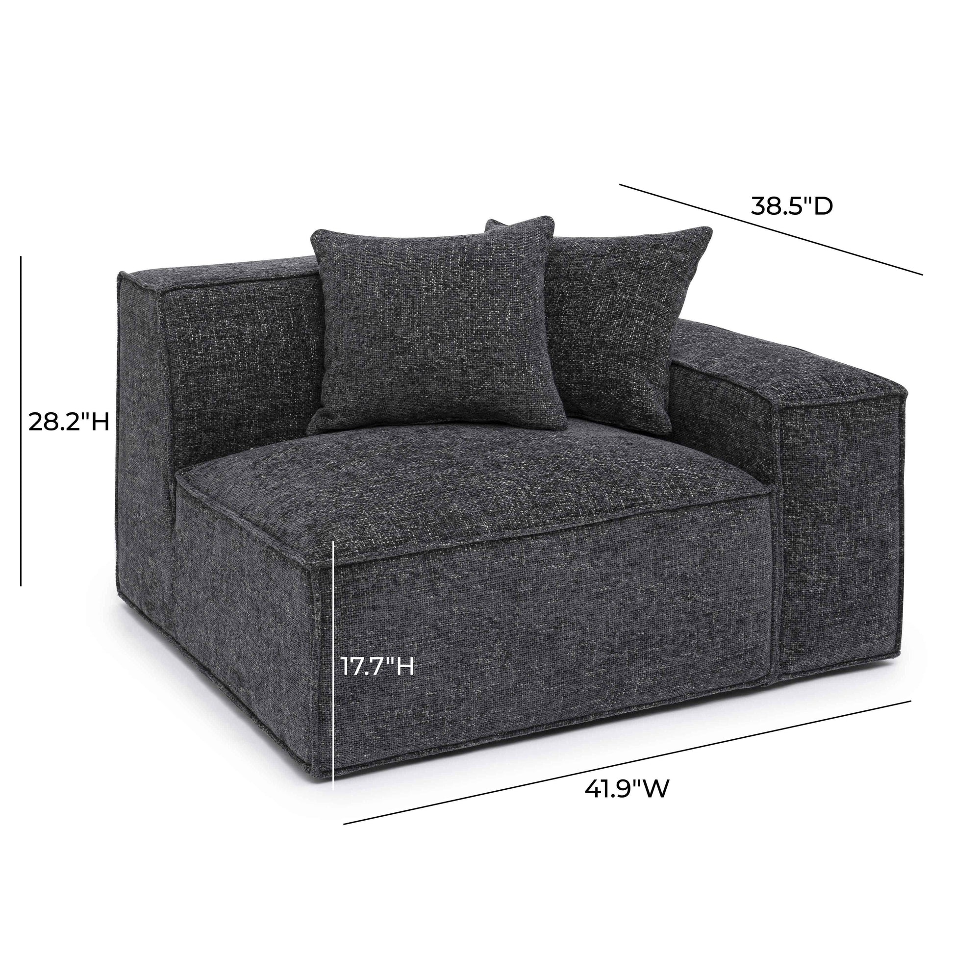 Mindy Chenille Basketweave Modular Corner Chair by TOV L69319 Lc