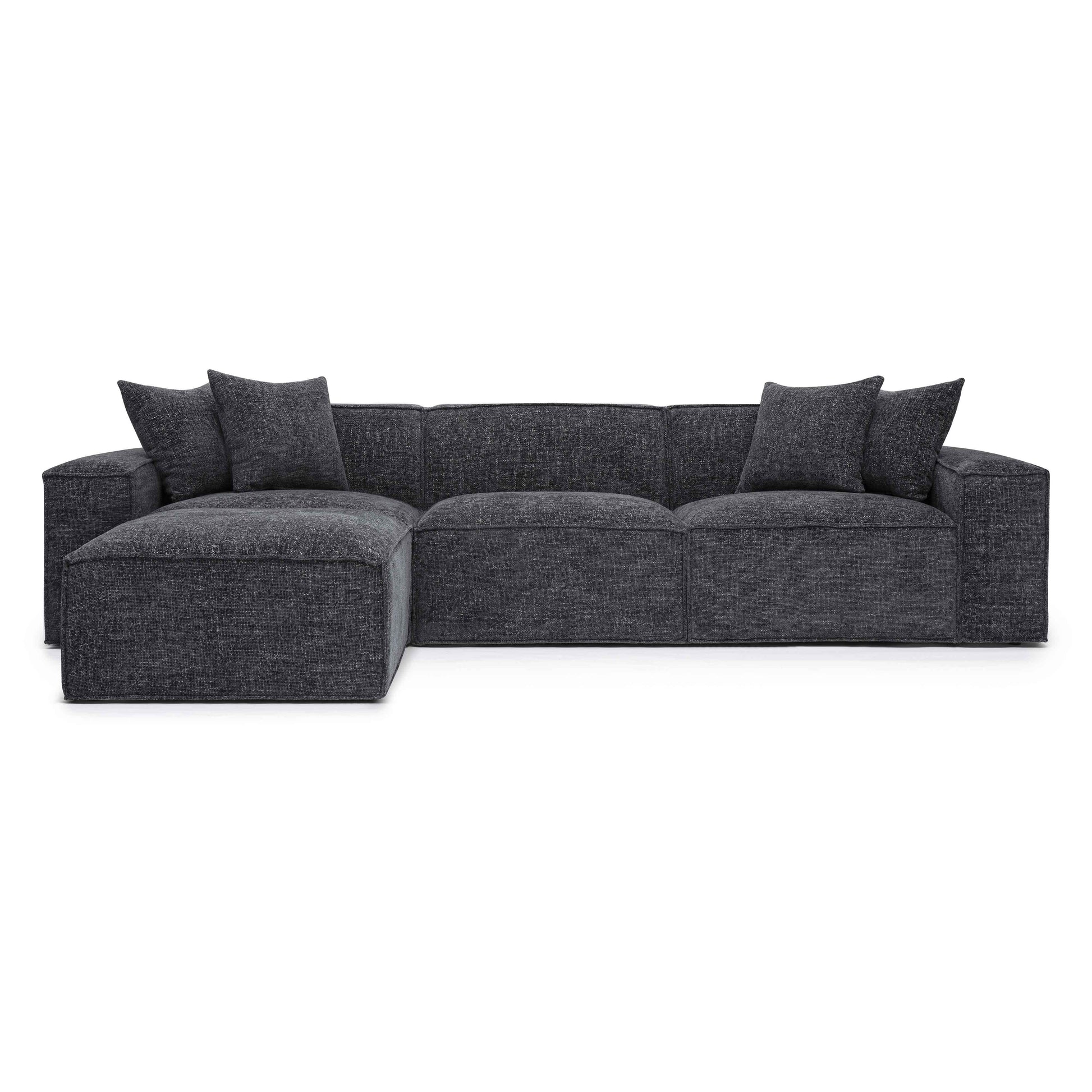 Mindy 4 Piece Chenille Basketweave Modular Sectional by TOV L69319 Sec