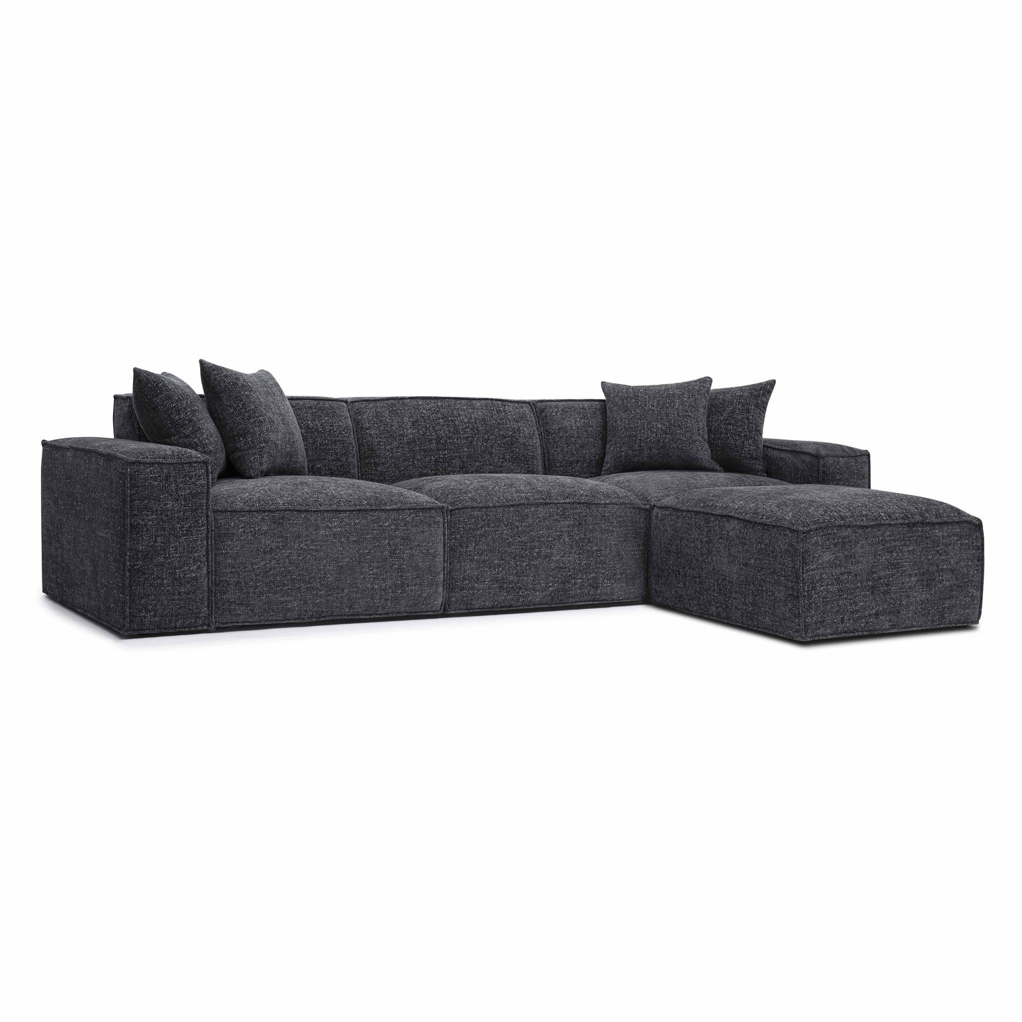 Mindy 4 Piece Chenille Basketweave Modular Sectional by TOV L69319 Sec