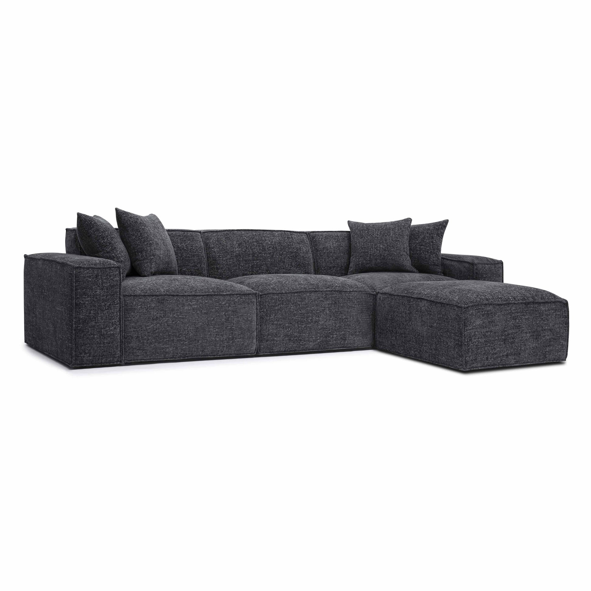 Mindy 4 Piece Chenille Basketweave Modular Sectional by TOV L69319 Sec