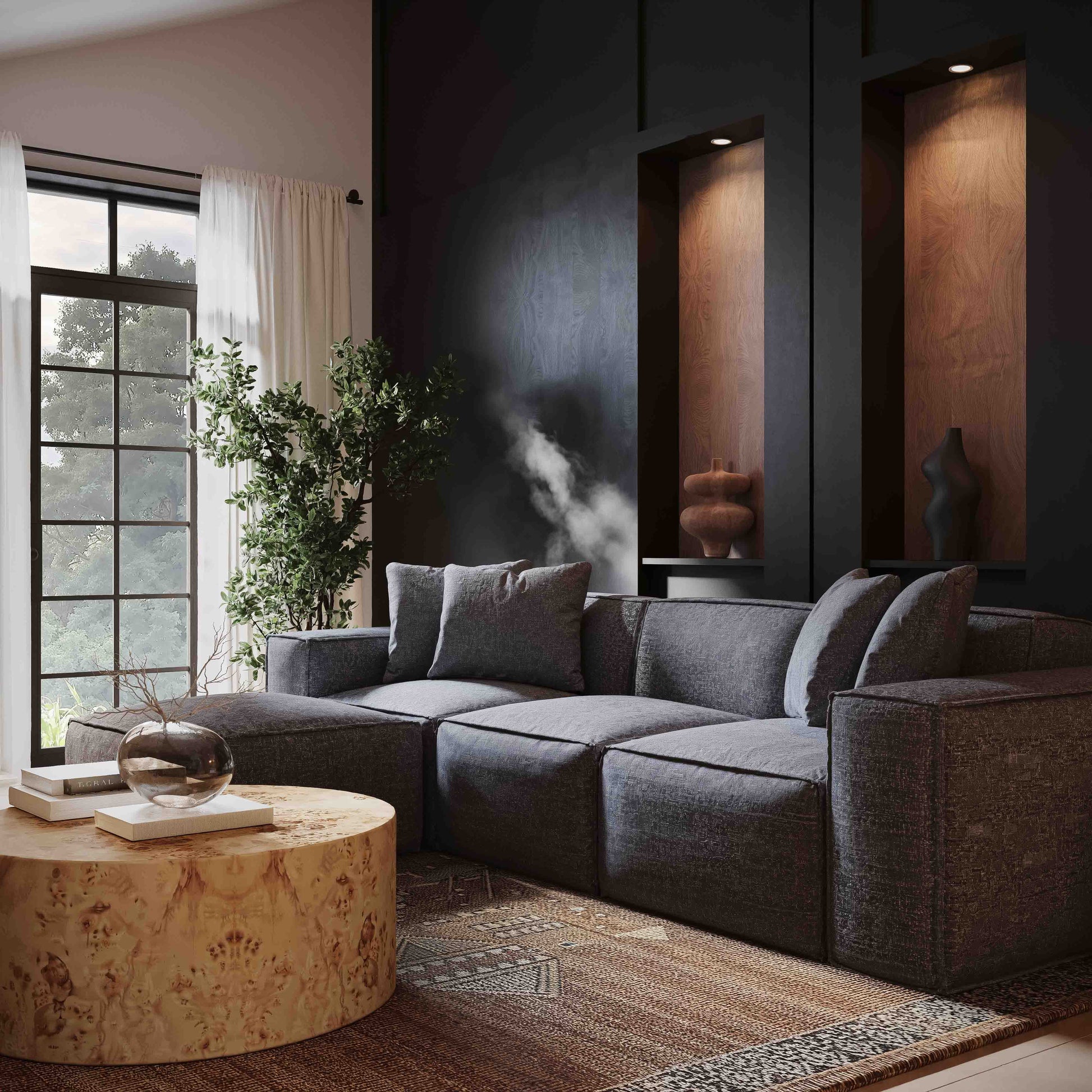 Mindy 115 Chenille Basketweave Modular Sofa by TOV L69319 So