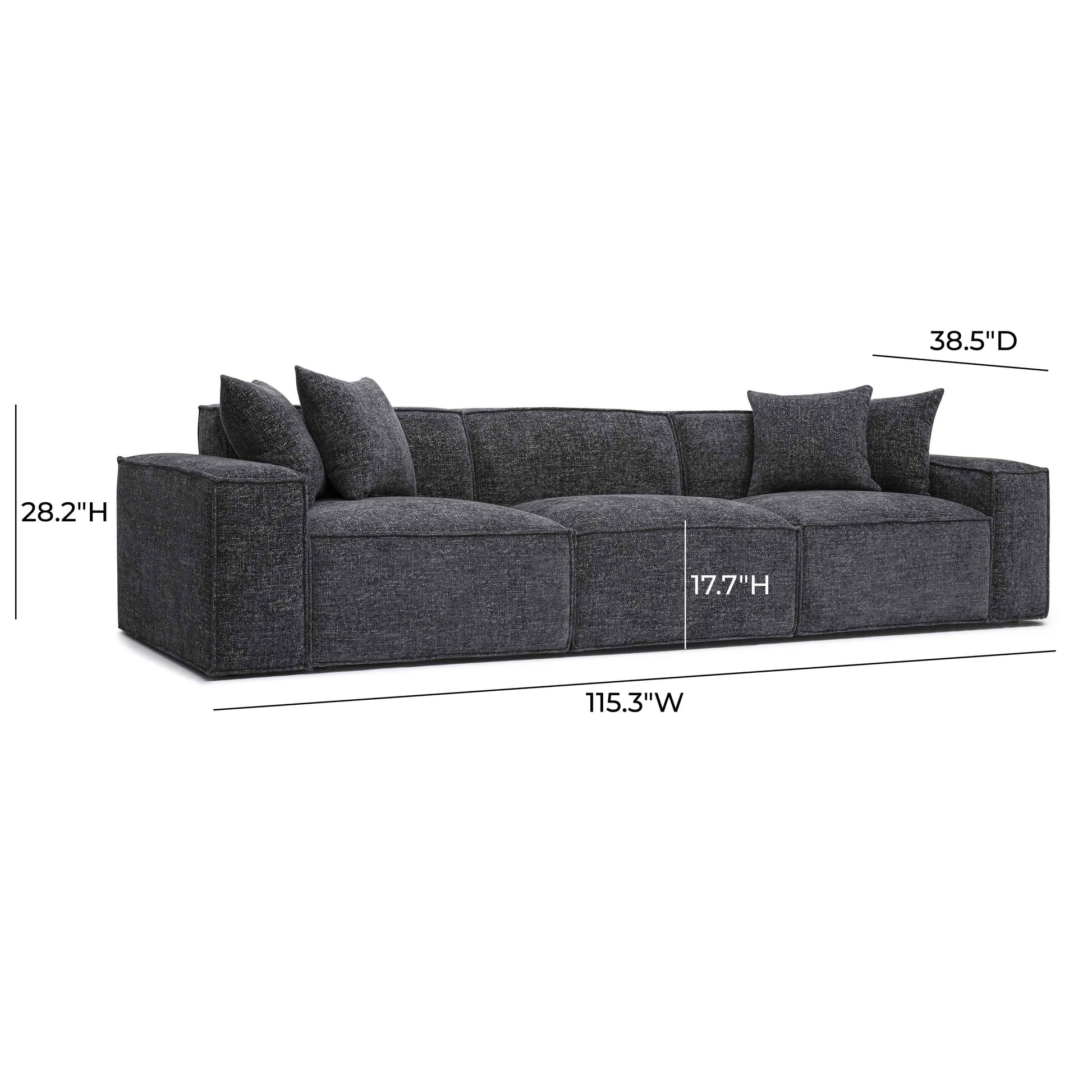 Mindy 115 Chenille Basketweave Modular Sofa by TOV L69316 So