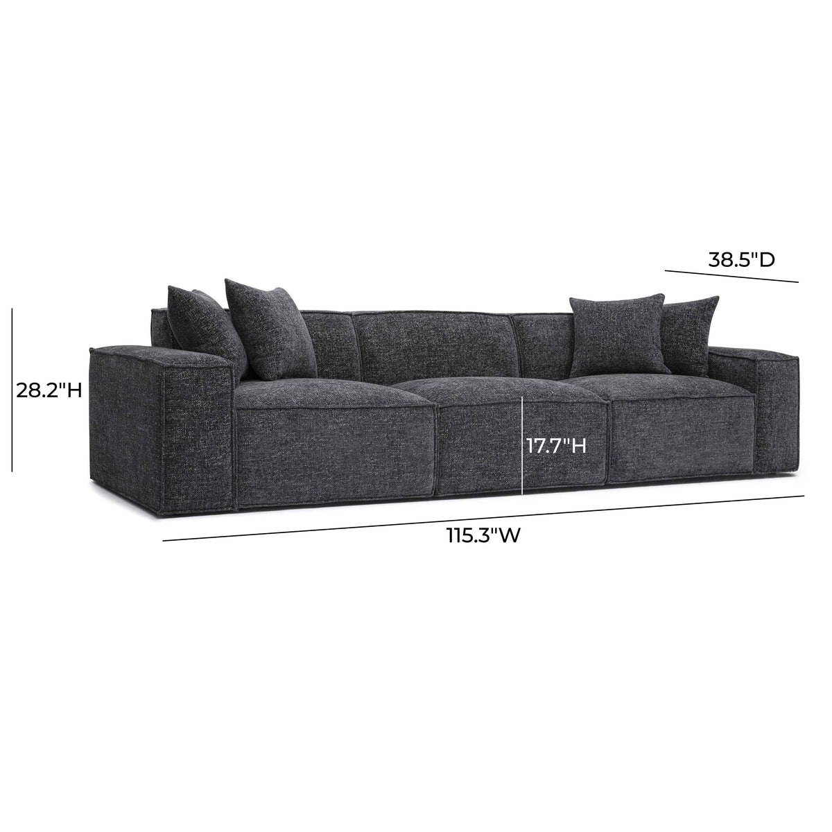 Mindy Charcoal Performance Chenille Basketweave Modular Sofa by TOV Furniture – photo 6 of 6