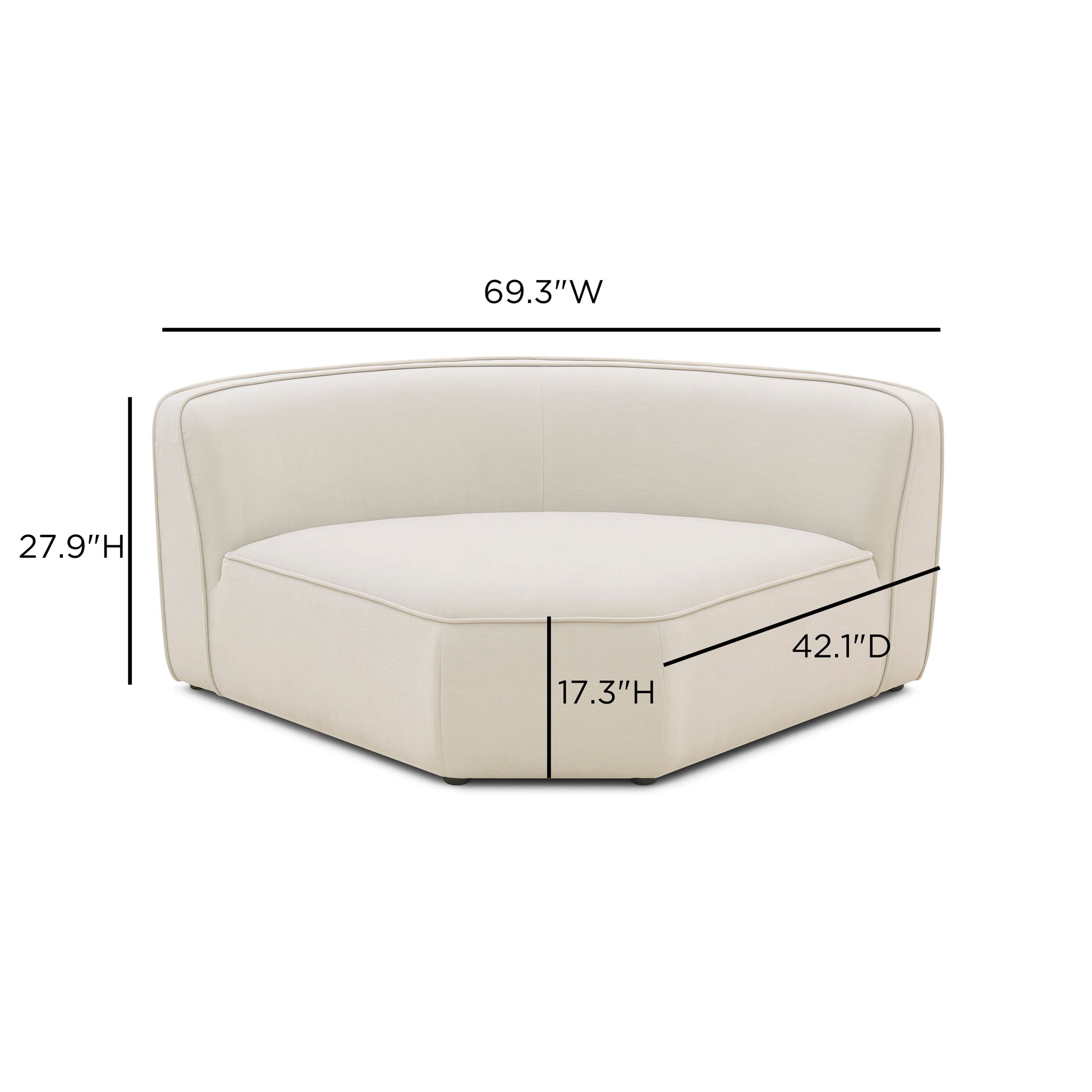 Travie Sand Upcycled Performance Linen Wedge Corner Chair Sand by Tov Furniture
