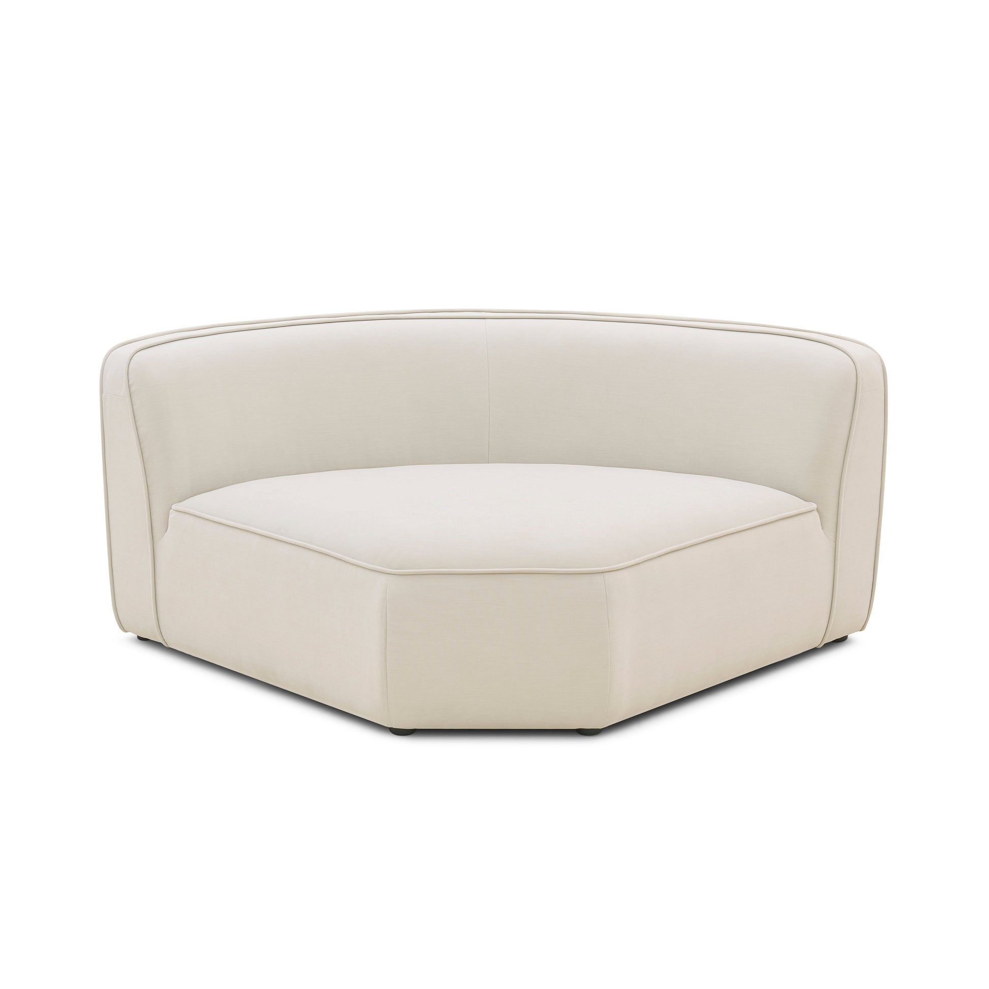 Travie Sand Upcycled Performance Linen Wedge Corner Chair Sand by Tov Furniture