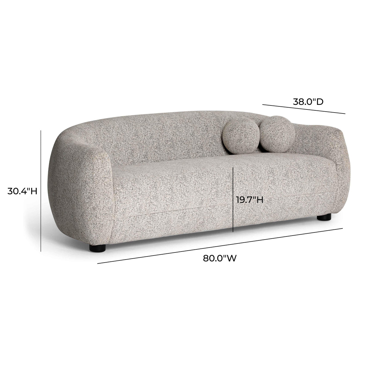 Judy 80" Black and White Woven Performance Fabric Sofa by TOV Furniture – photo 7 of 8