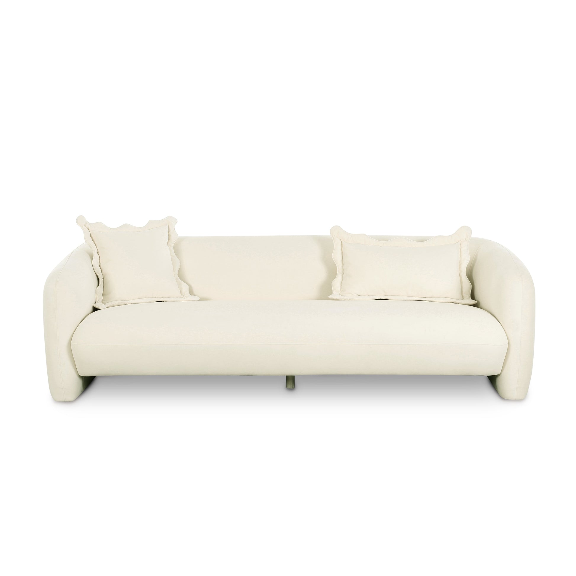 Lou 91" Performance Velvet Sofa Cream by Tov Furniture