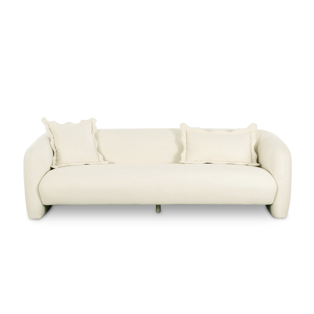 Lou 91.3" Cream Performance Velvet Sofa by TOV Furniture – photo 3 of 6