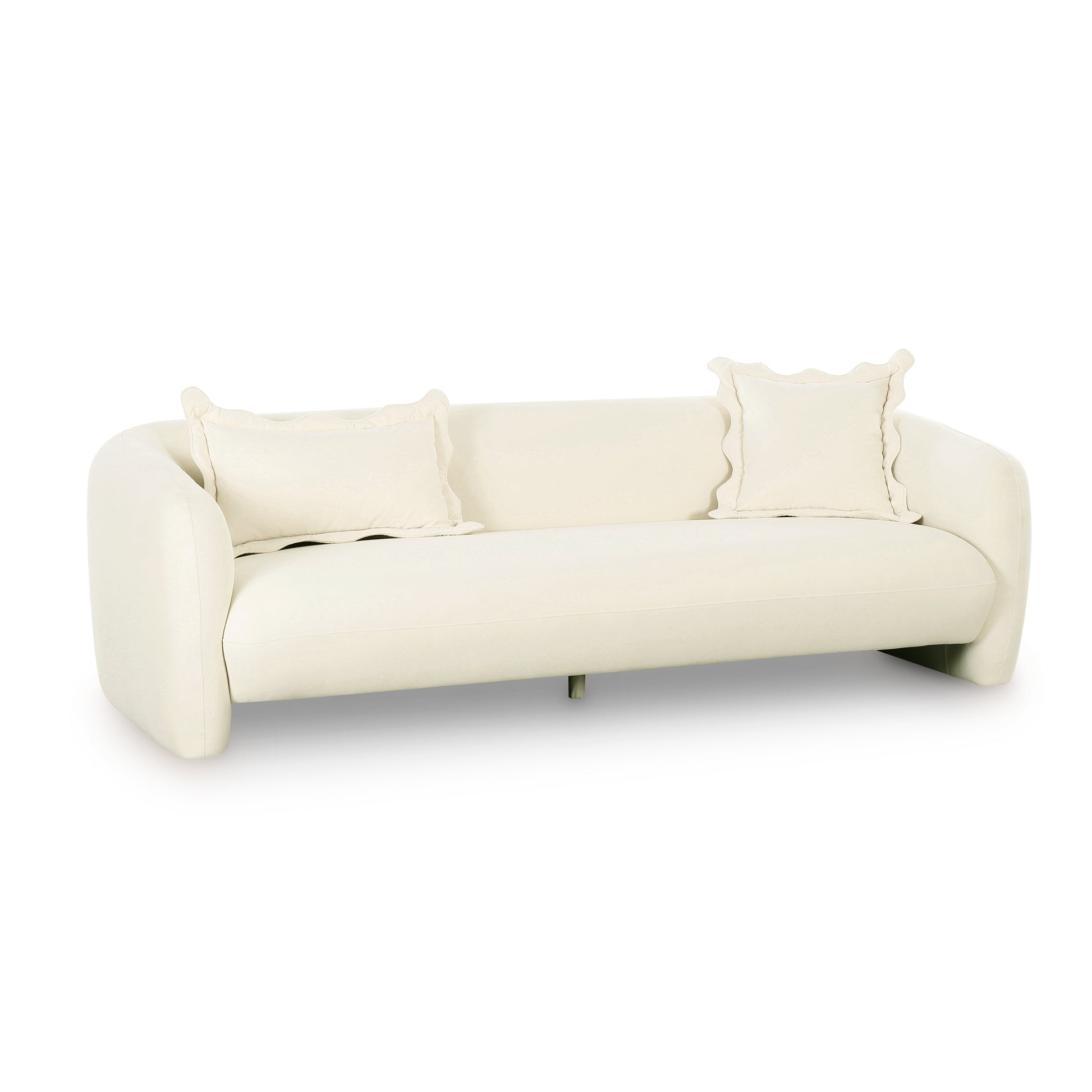 Lou 91" Performance Velvet Sofa Cream by Tov Furniture
