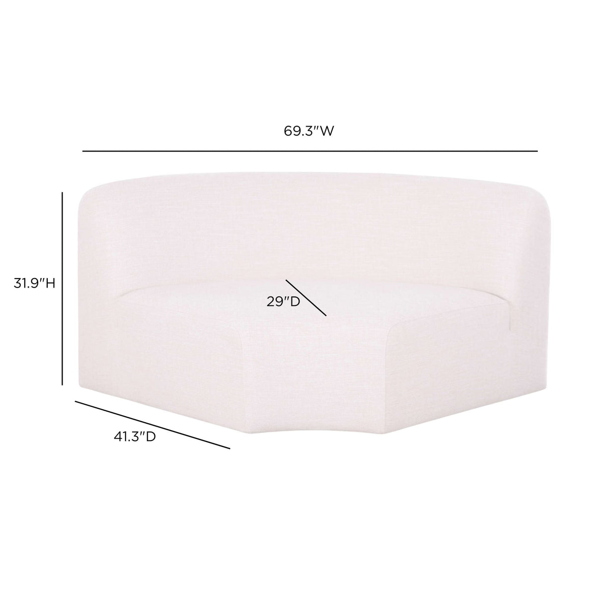 Gorge Modular Corner Wedge in Cream by TOV Furniture – photo 7 of 7
