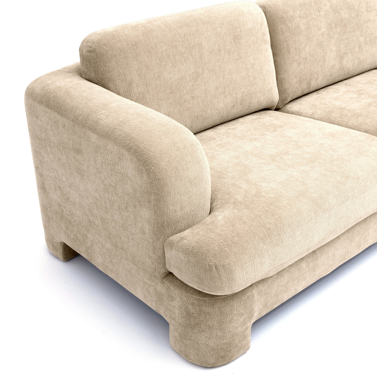 Halsey 102" Tan Textured Fabric Sofa by TOV Furniture – photo 4 of 7