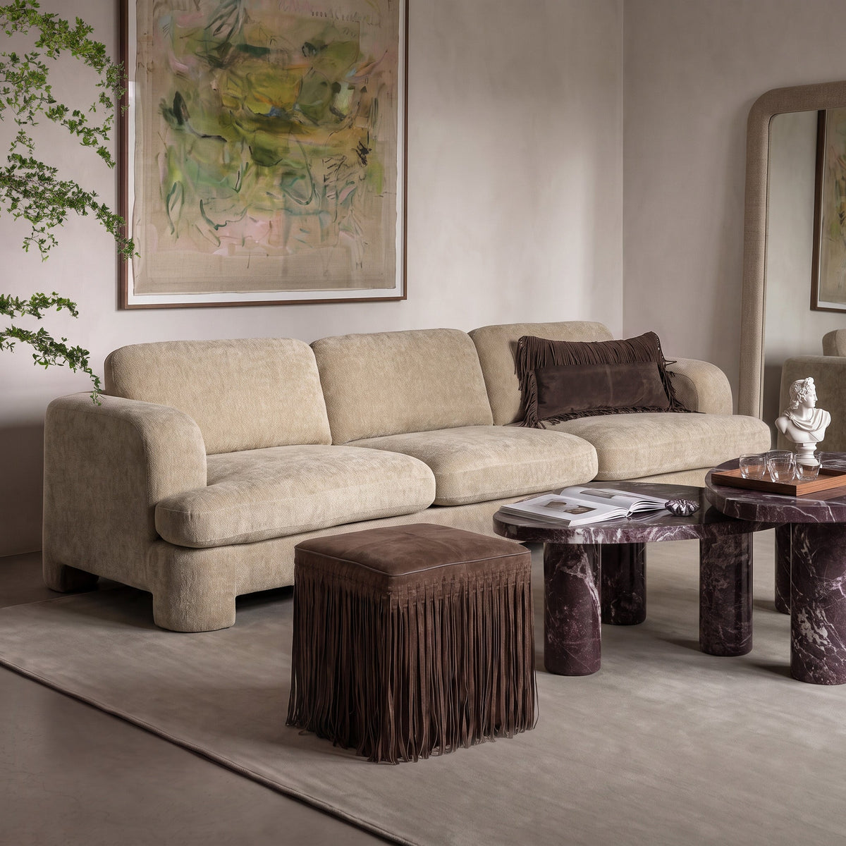 Halsey 102" Tan Textured Fabric Sofa by TOV Furniture – photo 2 of 7
