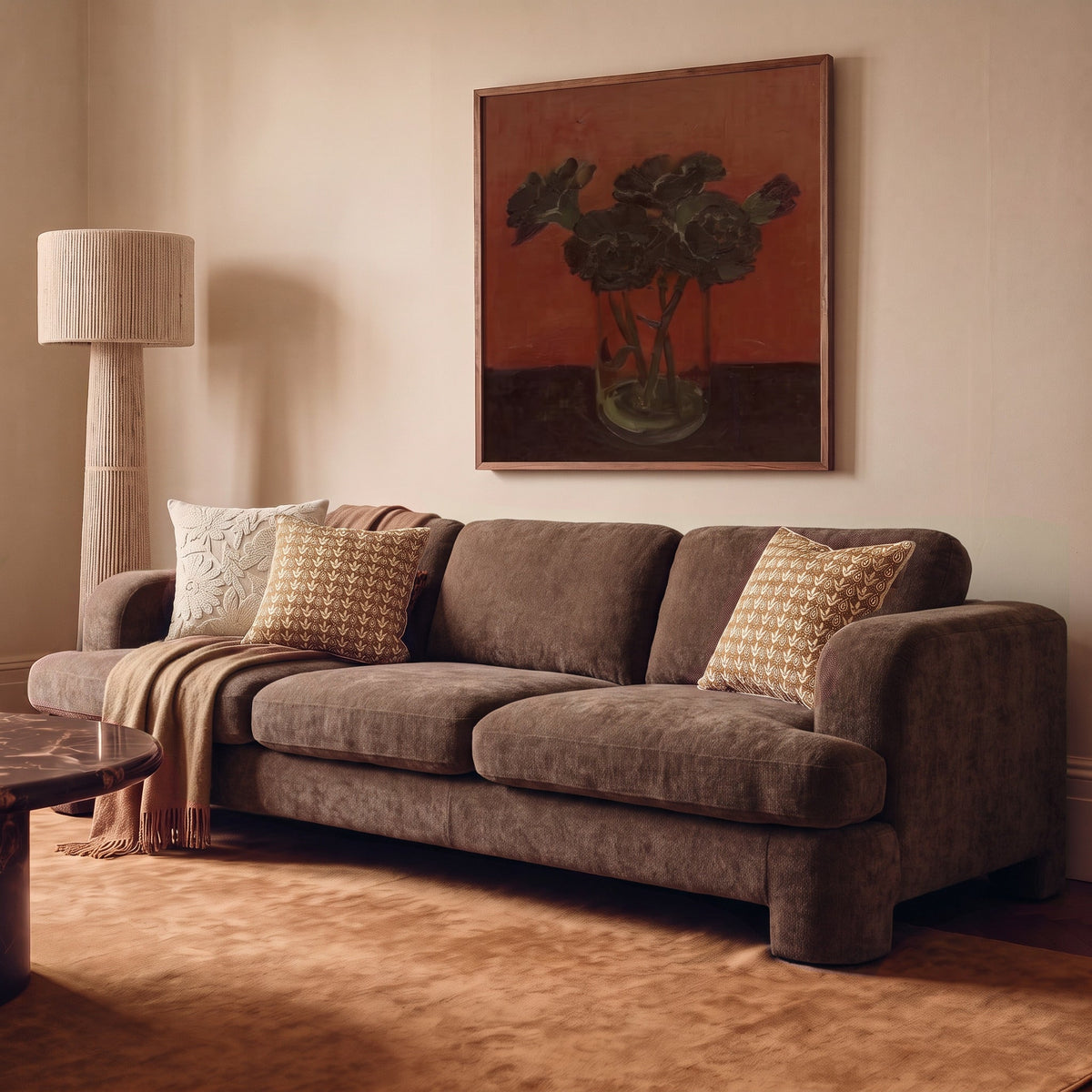 Halsey 102" Brown Textured Fabric Sofa by TOV Furniture – photo 2 of 7
