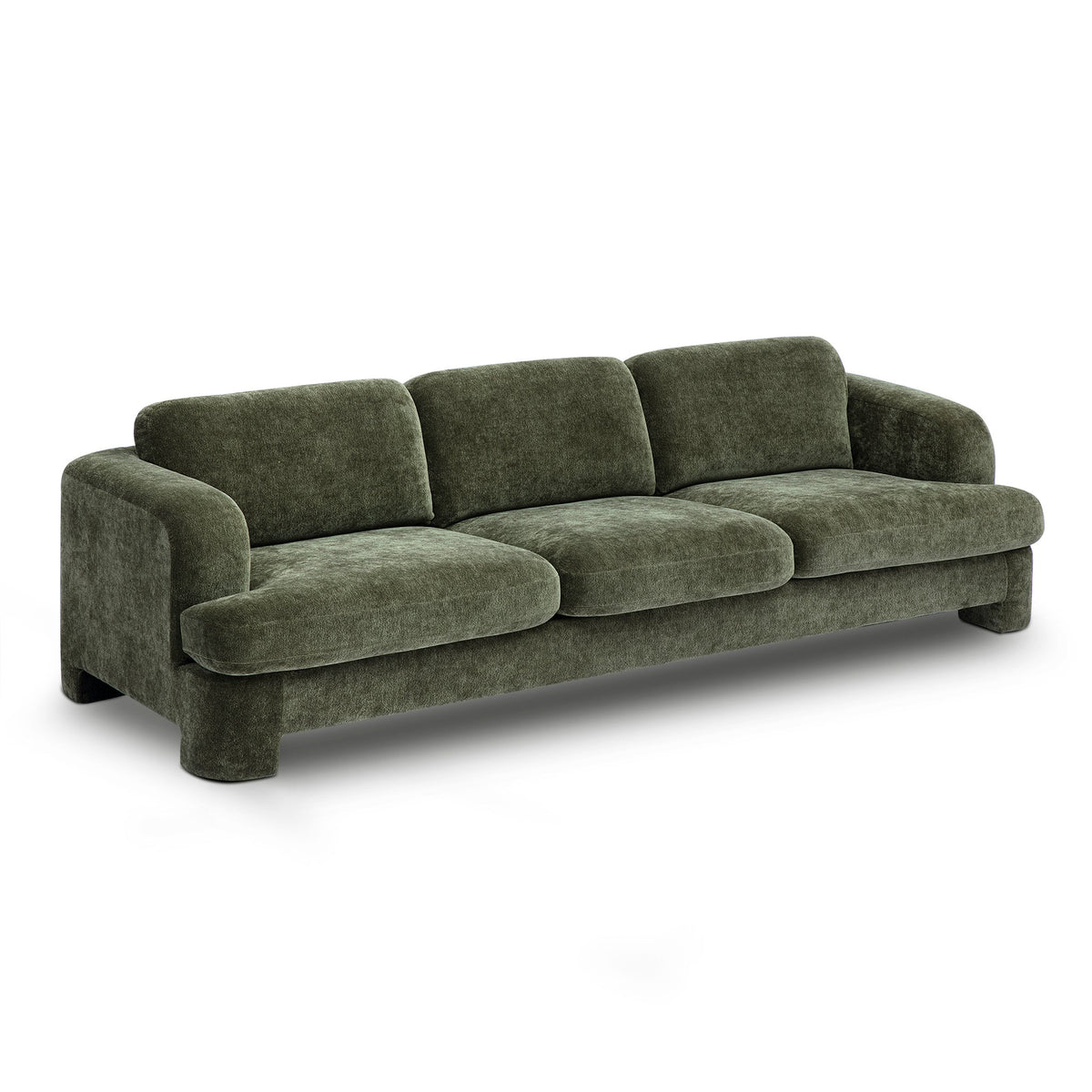 Halsey 102" Forest Green Textured Fabric Sofa by TOV Furniture – photo 3 of 7