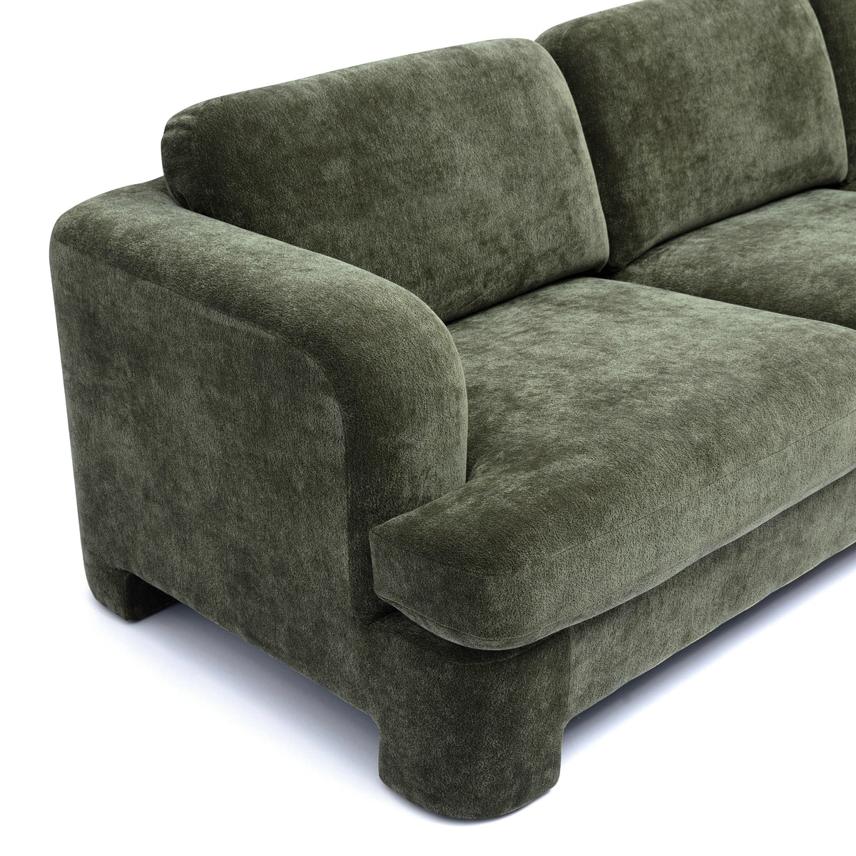 Halsey 102" Forest Green Textured Fabric Sofa by TOV Furniture – photo 4 of 7