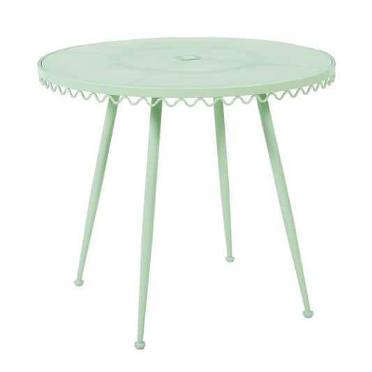 Erica 34" Wrought Iron Outdoor Round Cafe Table Mint Green by Tov Furniture