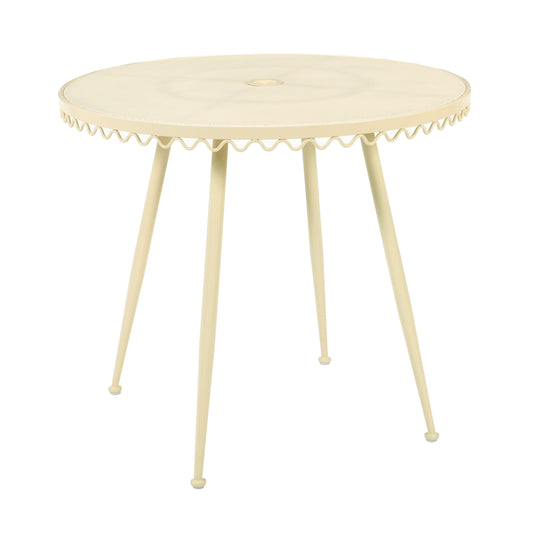 Erica 34" Wrought Iron Outdoor Round Cafe Table Cream by Tov Furniture