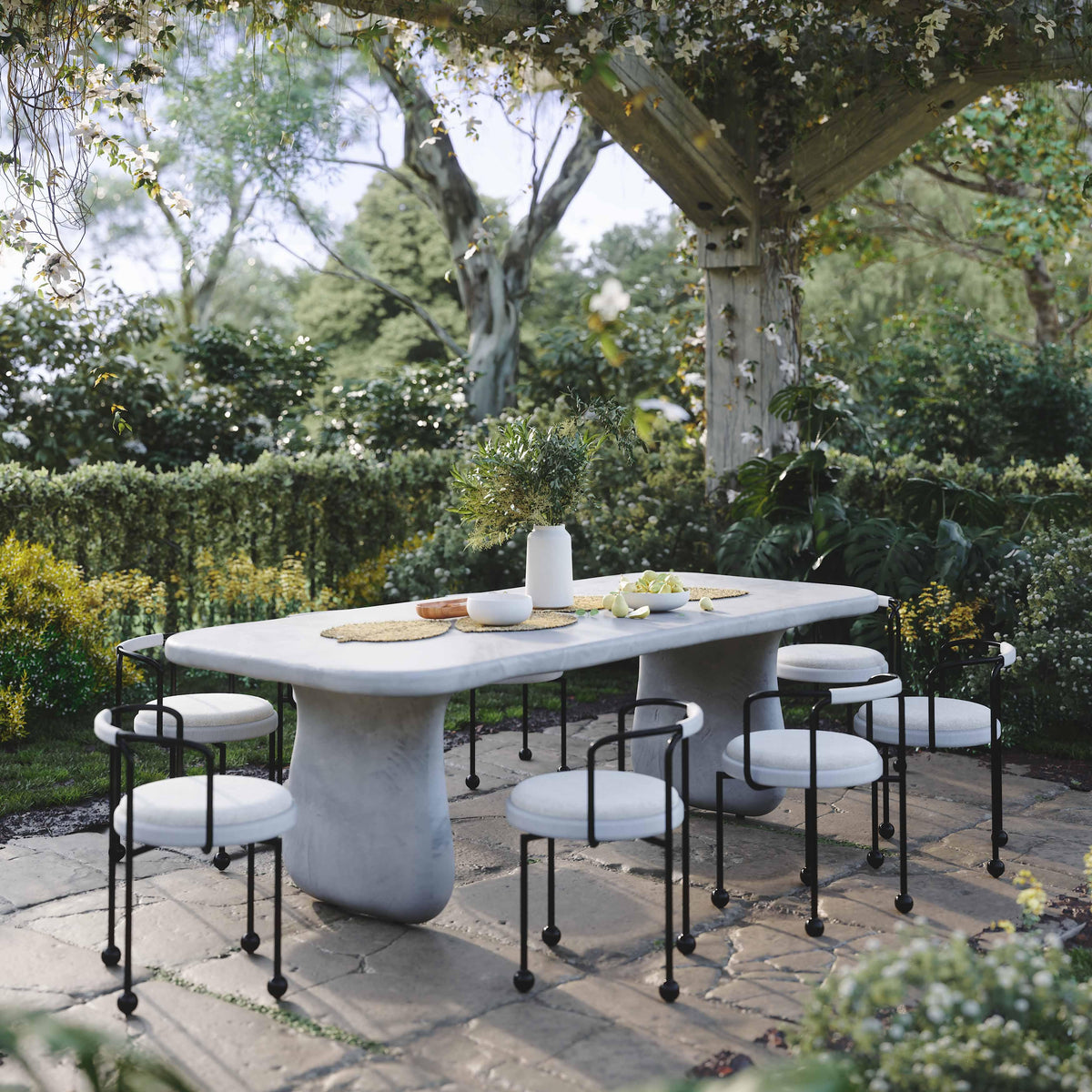 Pansy Cream Outdoor Dining Chair by TOV Furniture – photo 2 of 8