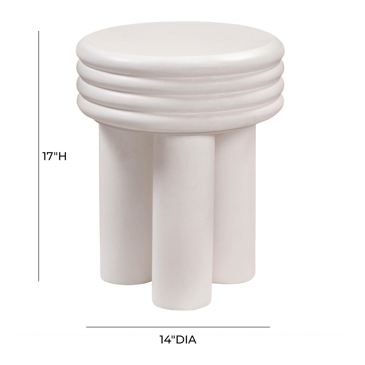 Delta Ivory Concrete Side Table by TOV Furniture – photo 6 of 6