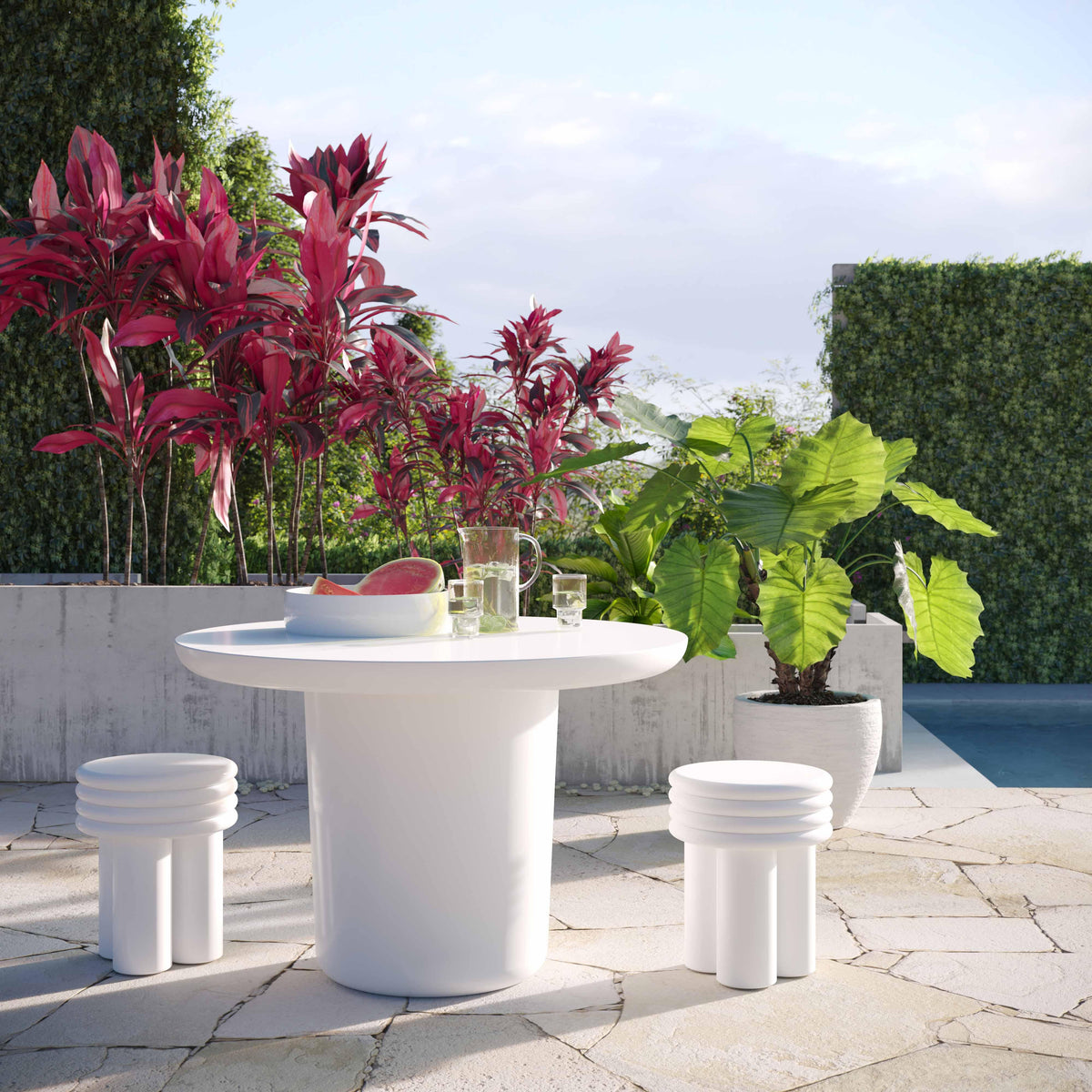 Delta Ivory Concrete Side Table by TOV Furniture – photo 3 of 6