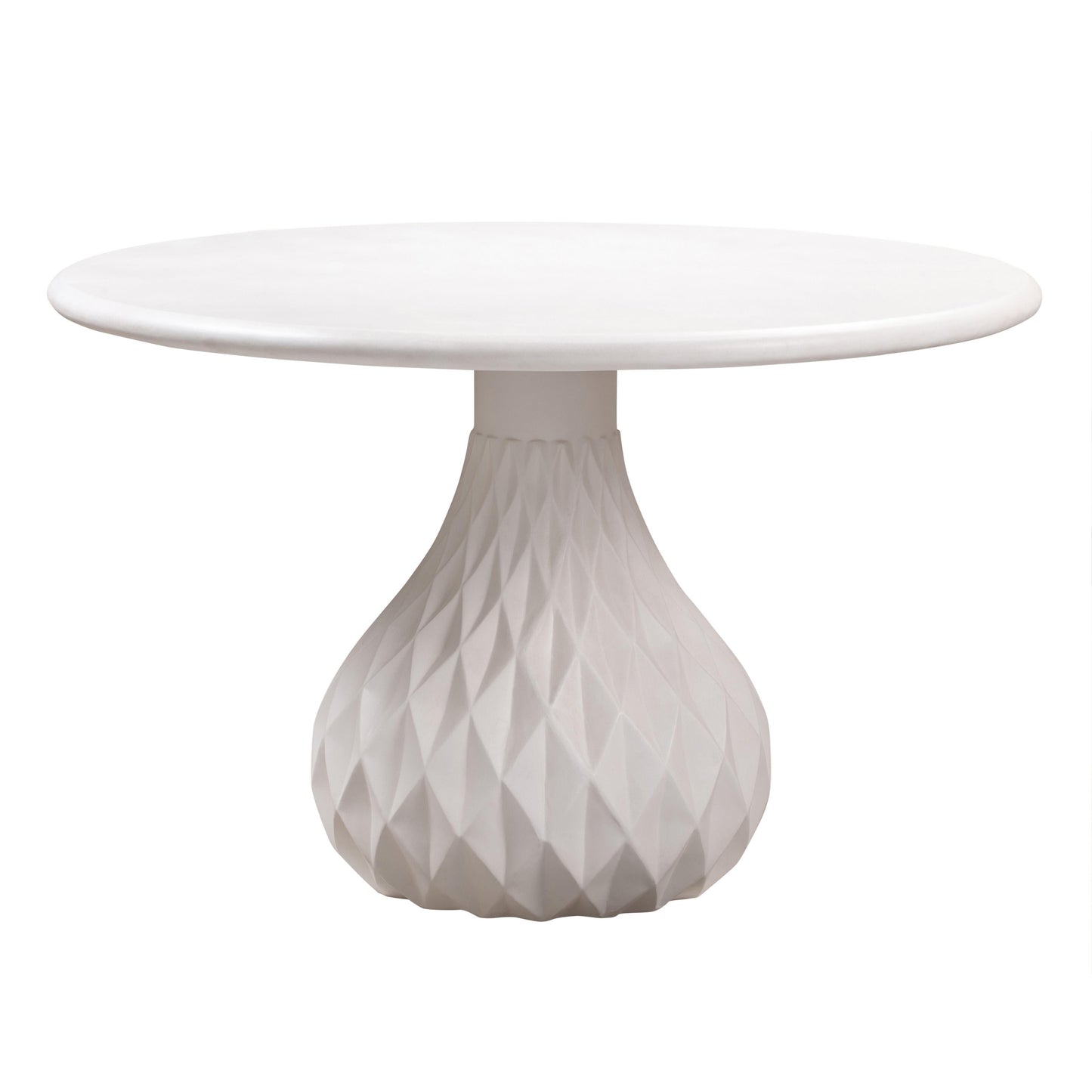 Tulum 47" Ivory Concrete Indoor/OutdoorRound Dining Table Ivory by Tov Furniture