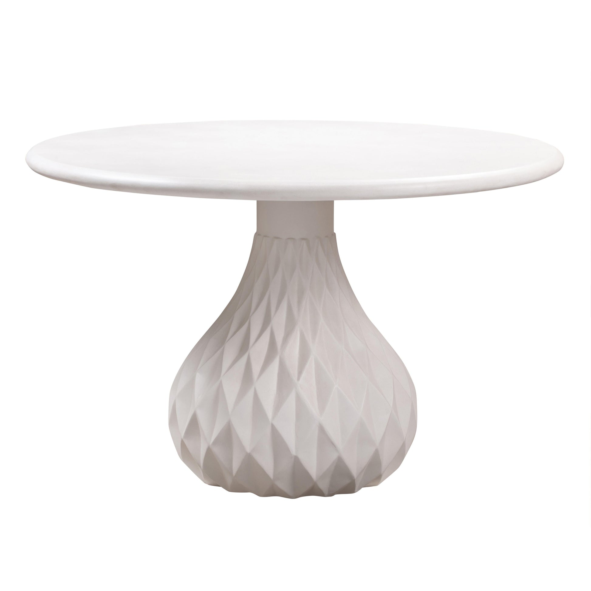 Tulum 47" Ivory Concrete Indoor/OutdoorRound Dining Table Ivory by Tov Furniture