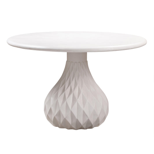 Tulum 47" Ivory Concrete Indoor/OutdoorRound Dining Table Ivory by Tov Furniture