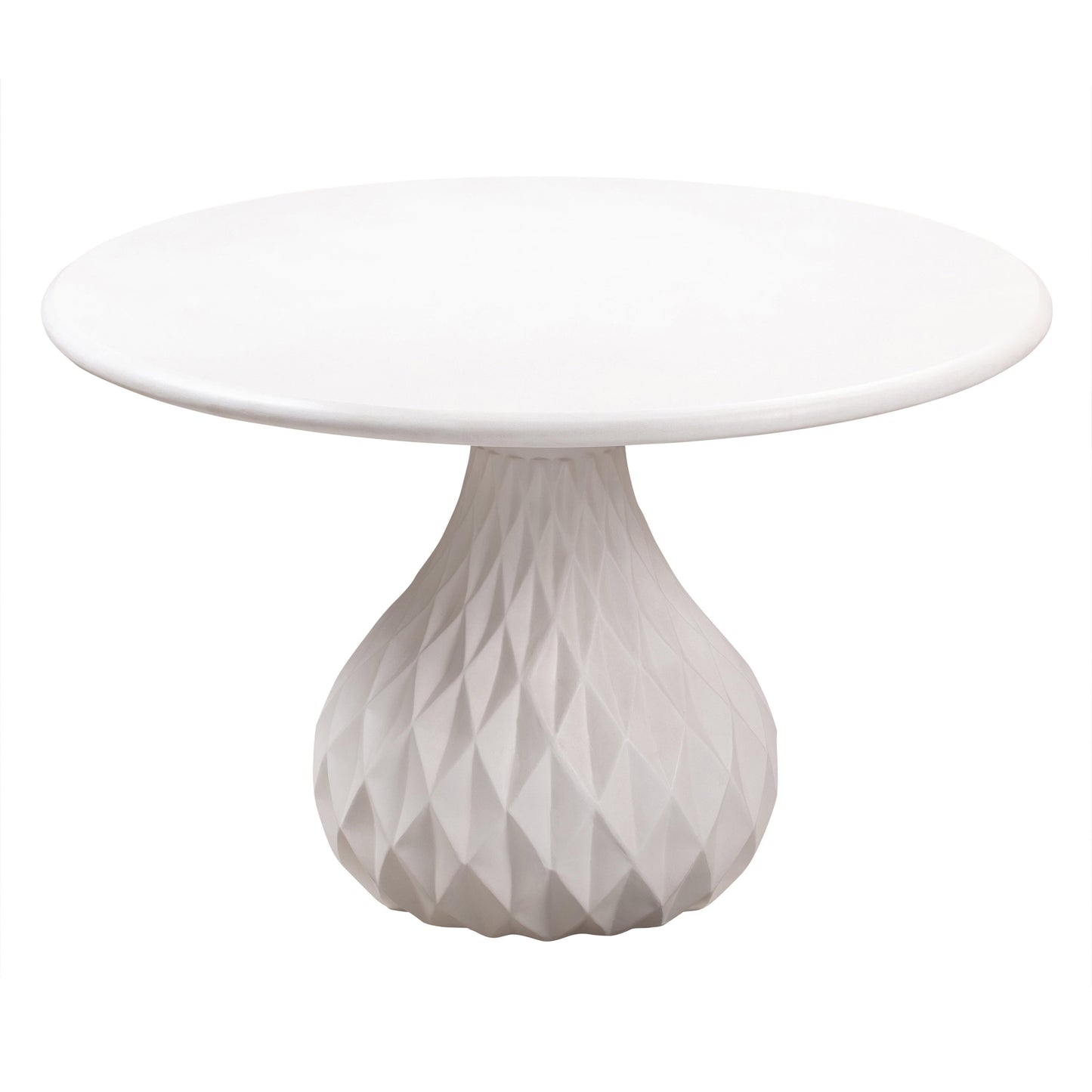 Tulum 47" Ivory Concrete Indoor/OutdoorRound Dining Table Ivory by Tov Furniture