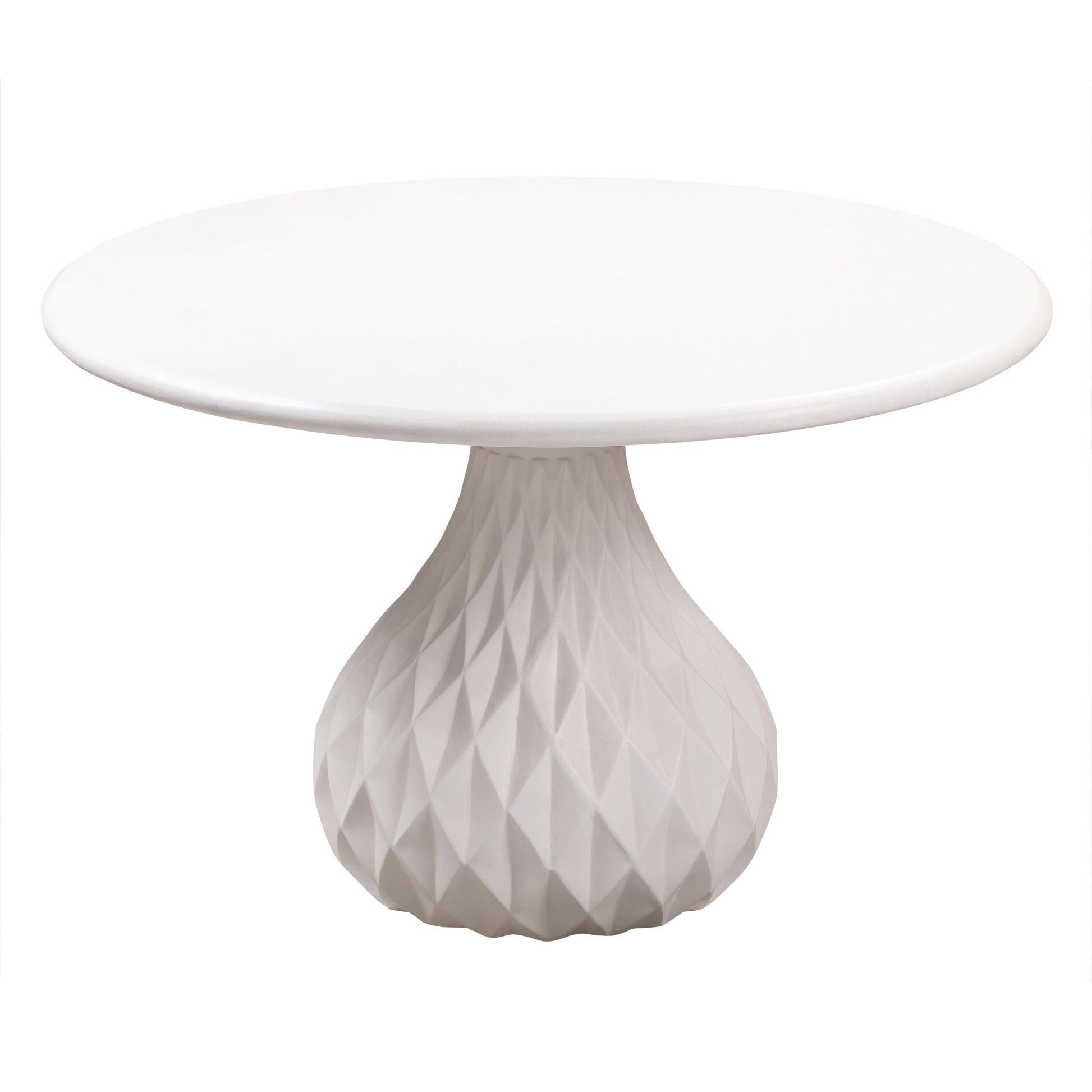 Tulum 47" Ivory Concrete Indoor/OutdoorRound Dining Table Ivory by Tov Furniture