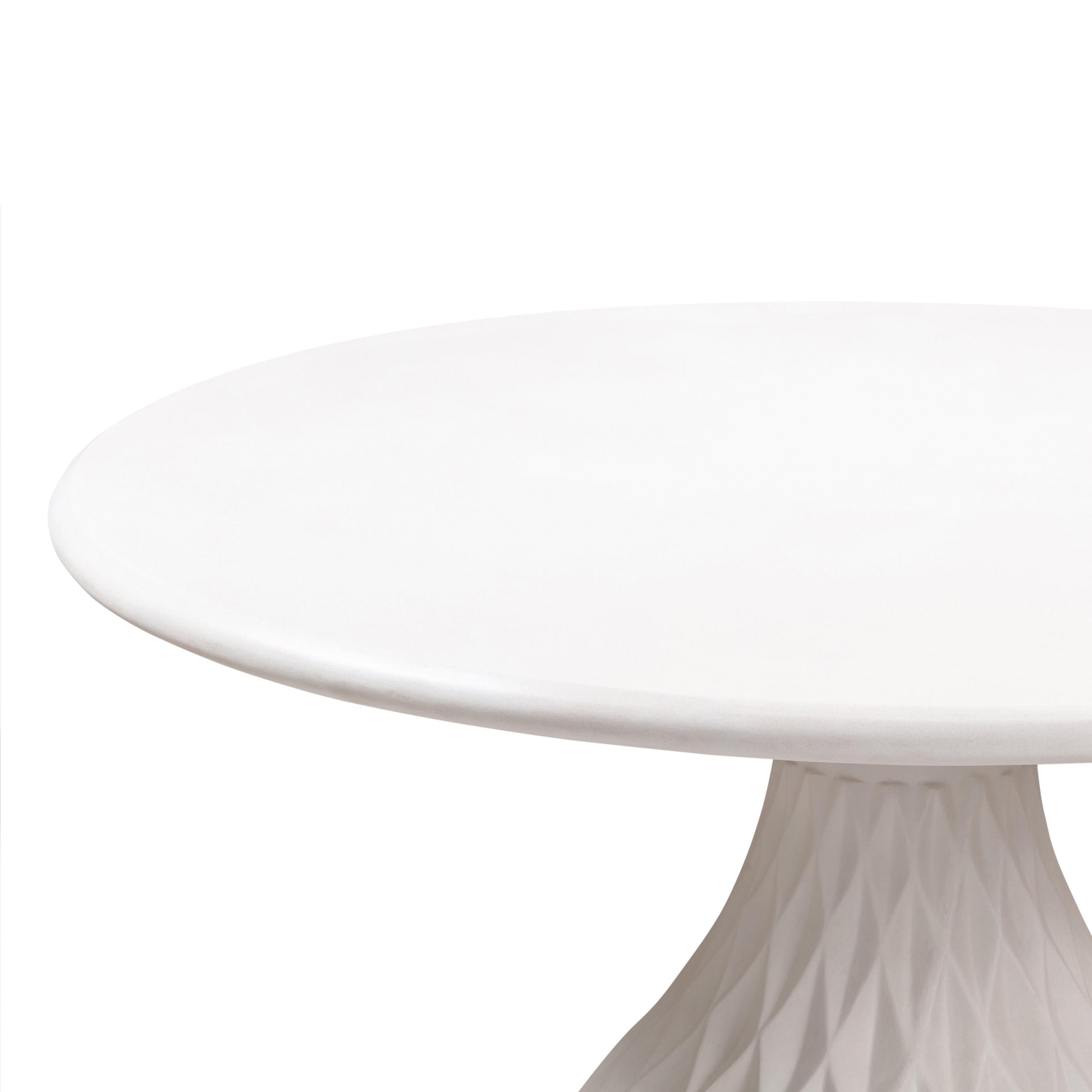 Tulum 47" Ivory Concrete Indoor/OutdoorRound Dining Table Ivory by Tov Furniture