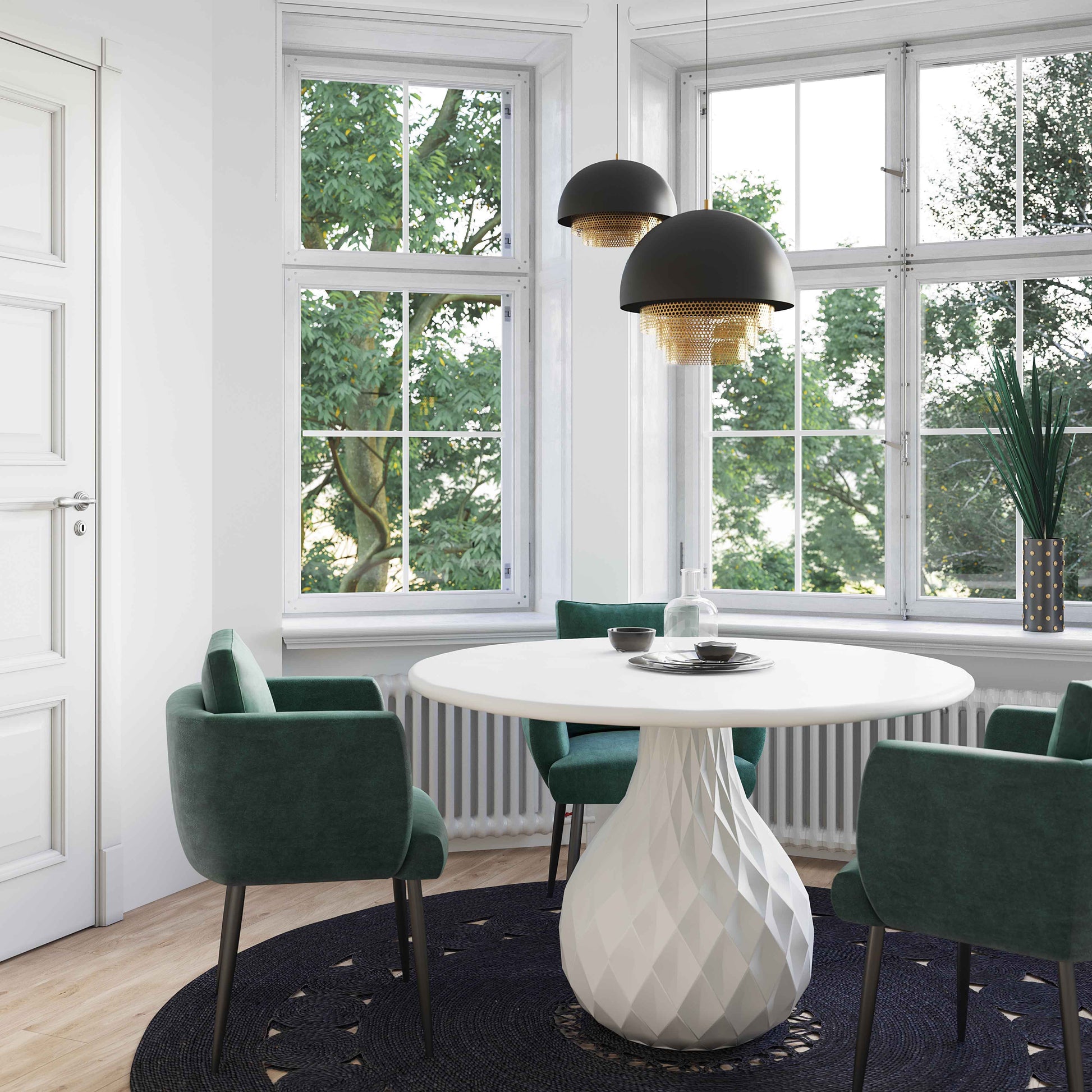 Tulum 47" Ivory Concrete Indoor/OutdoorRound Dining Table Ivory by Tov Furniture