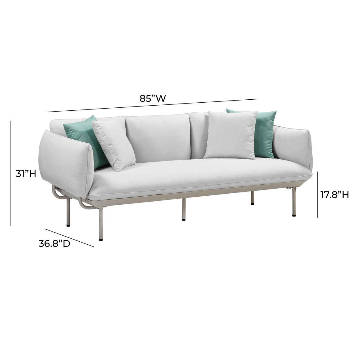 Katti Light Grey Outdoor Sofa by TOV Furniture – photo 6 of 6