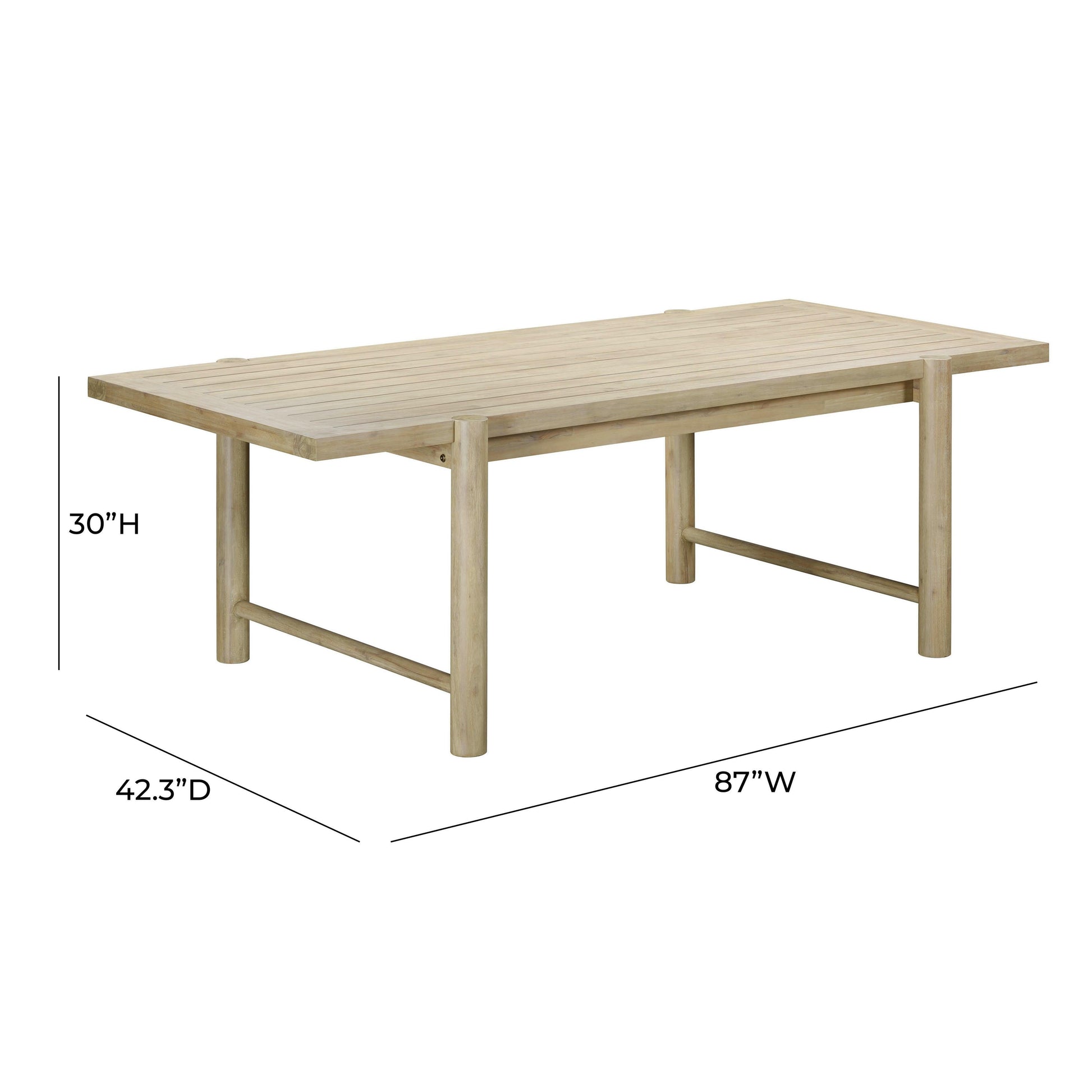 Gata 87 Light Teak Outdoor Rectangular Dining Table by TOV O54272