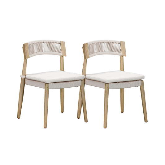 Gata Cream Outdoor Dining Chair Set Of 2 by TOV O54273