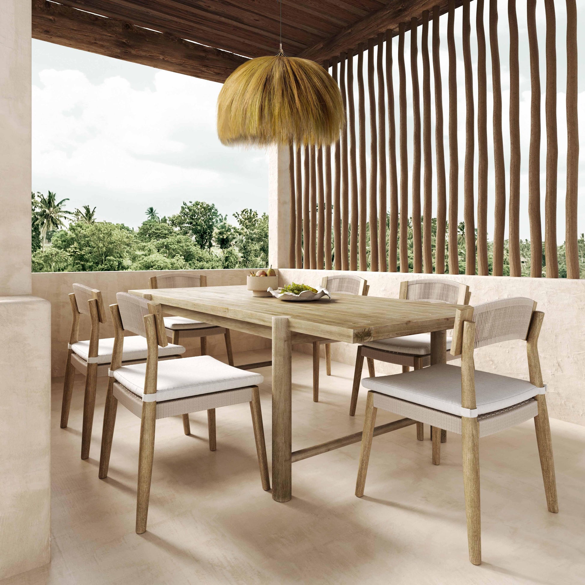 Gata Cream Outdoor Dining Chair - Set of 2 Cream by Tov Furniture