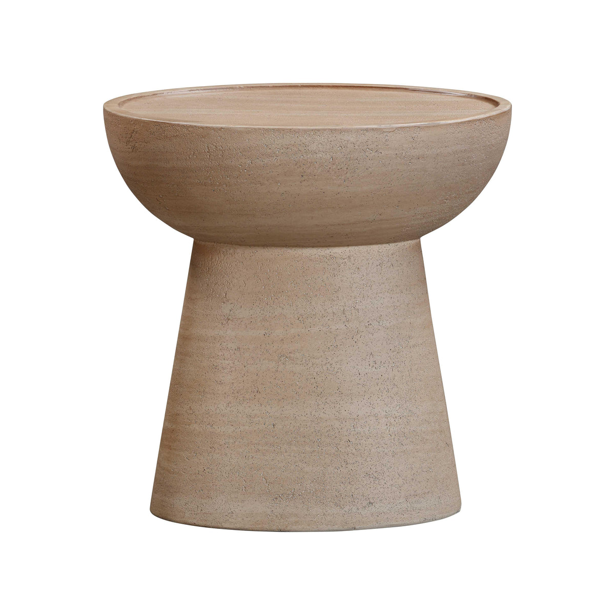 Eclipse Textured Faux Travertine Indoor/Outdoor Side Table by TOV Furniture – photo 3 of 7