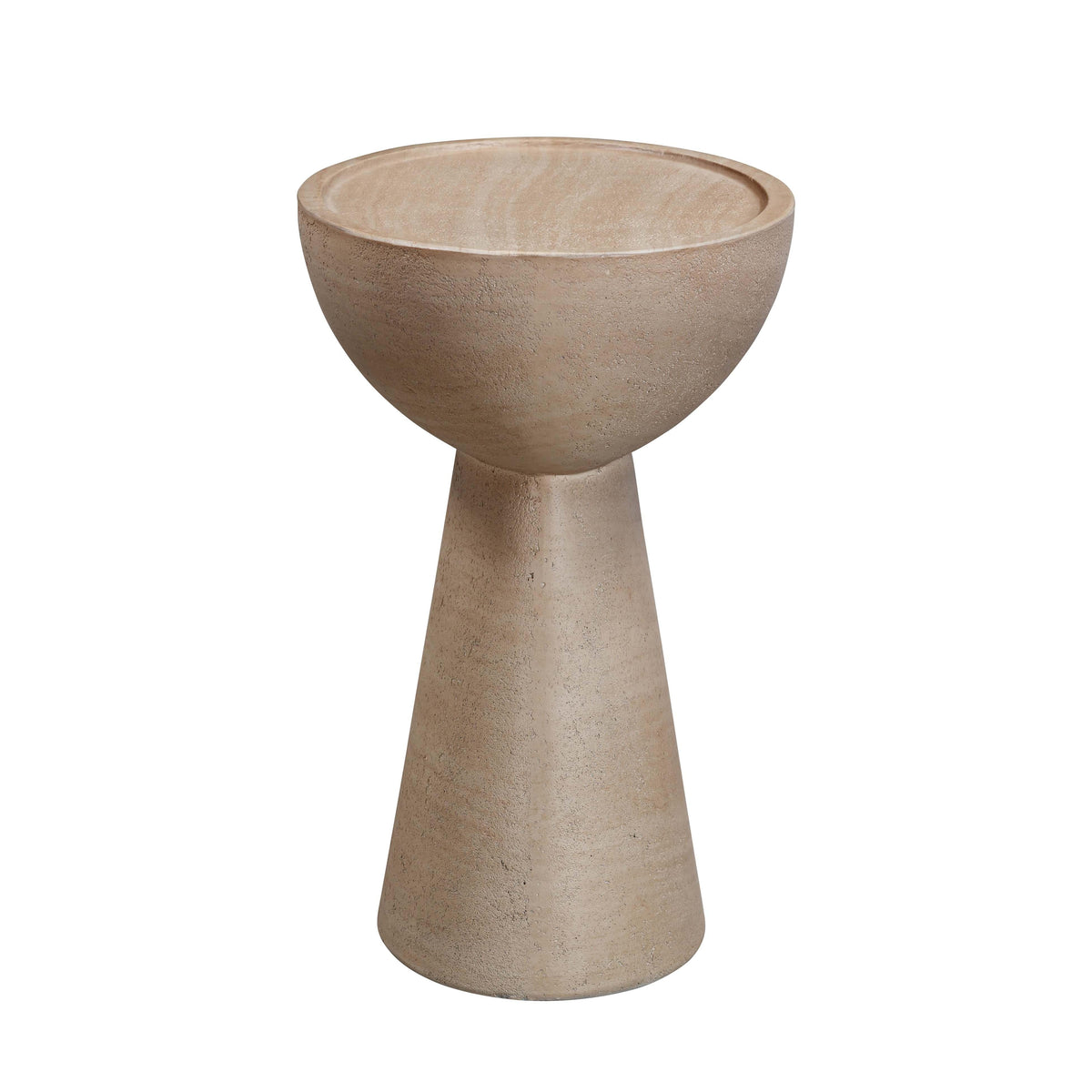 Eclipse Textured Faux Travertine Indoor/Outdoor Side Table by TOV Furniture – photo 4 of 7