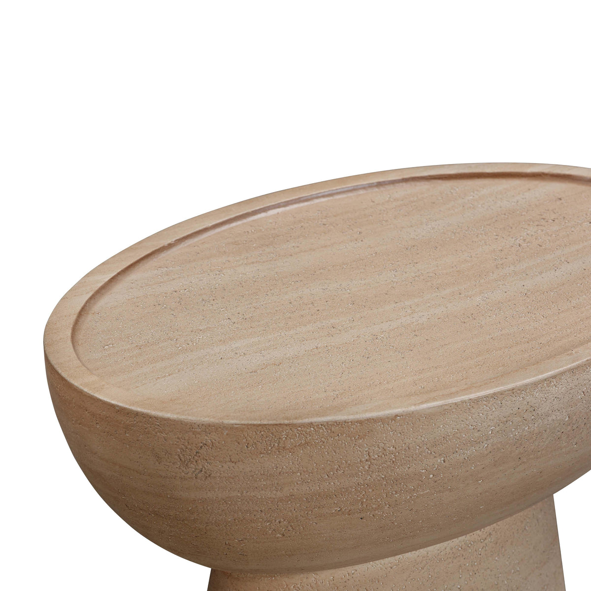 Eclipse Textured Faux Travertine Indoor/Outdoor Side Table by TOV Furniture – photo 5 of 7