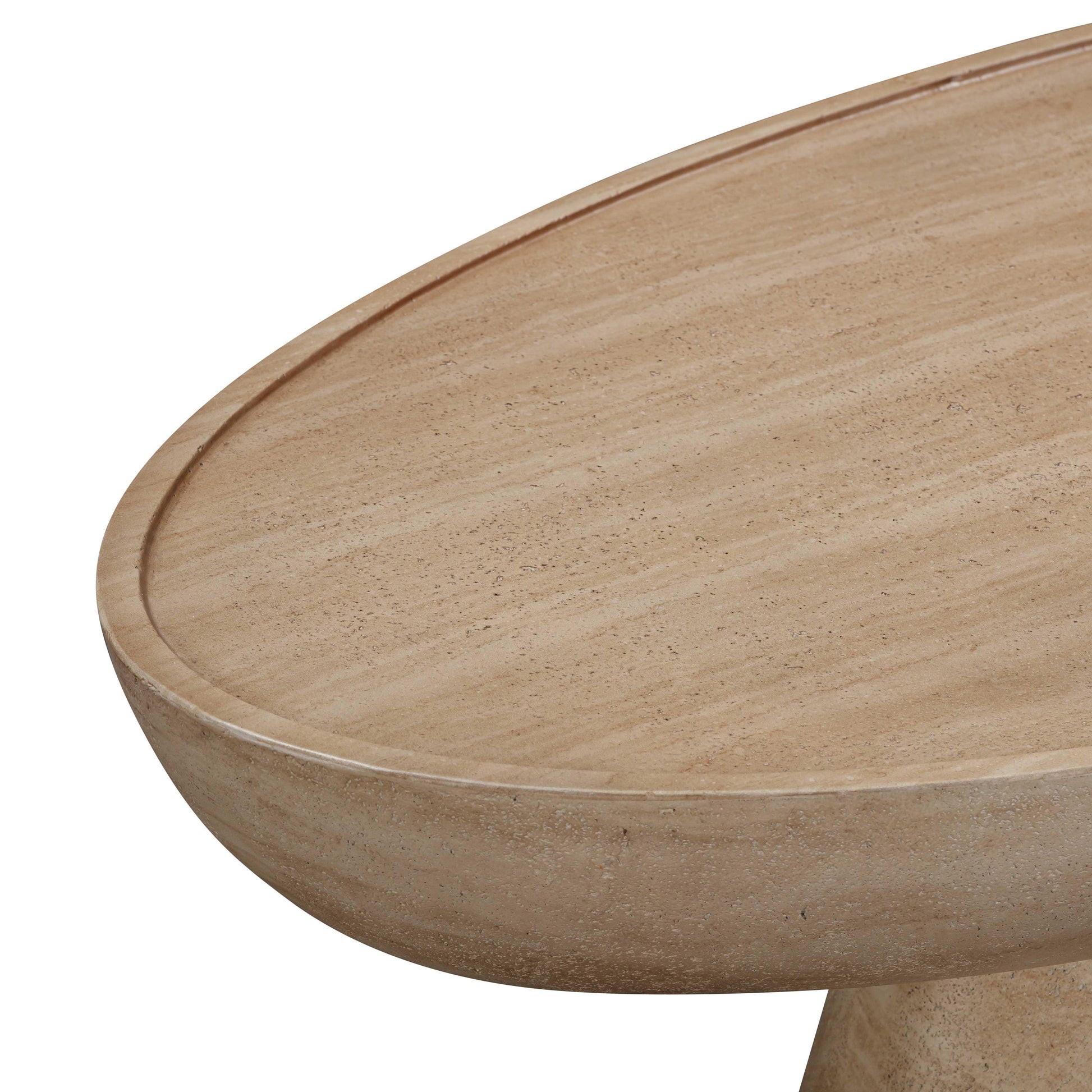 Eclipse 47 Textured Faux Travertine Indoor Outdoor Coffee Table by TOV O54275