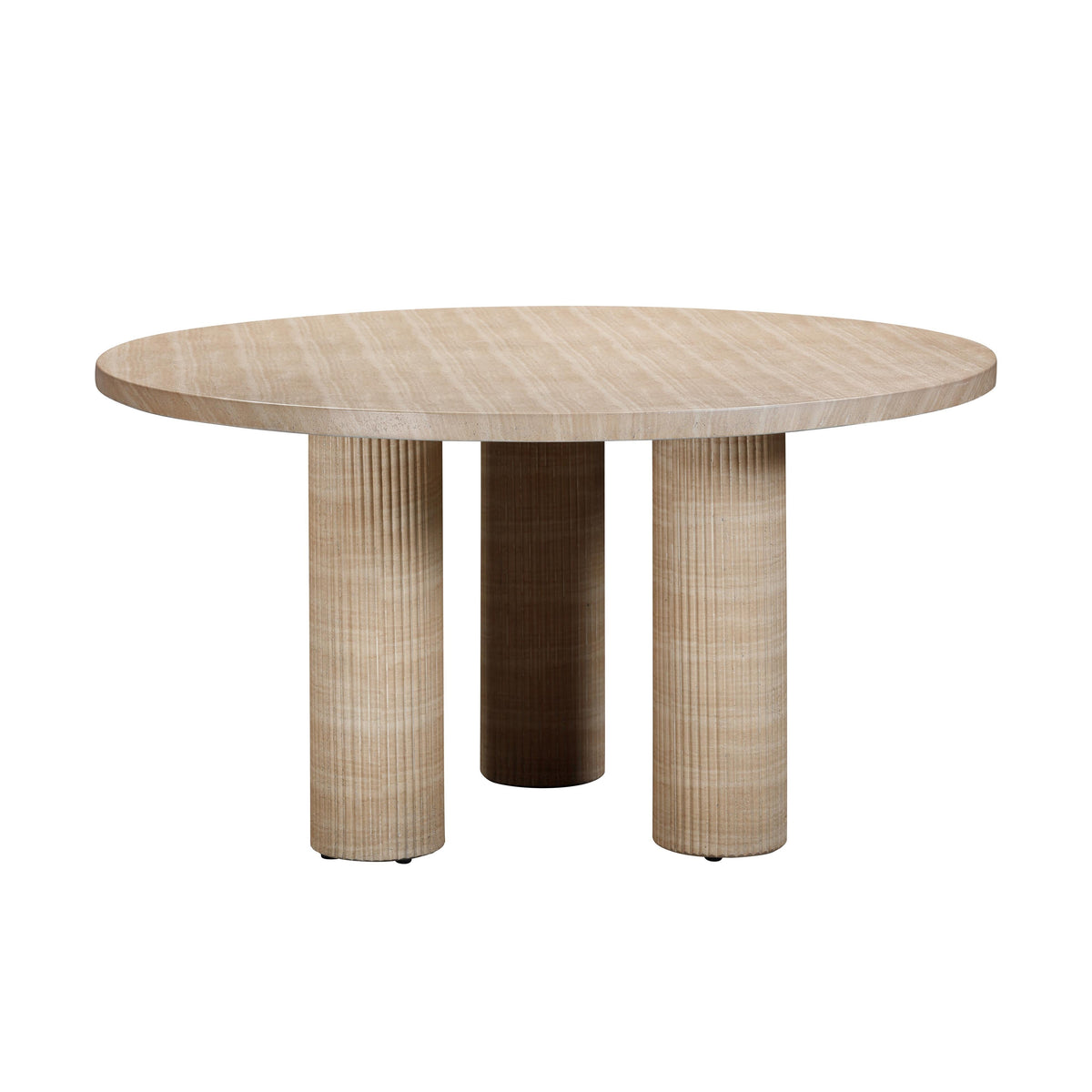 Patti 55" Textured Faux Travertine Indoor / Outdoor Round Dining Table by TOV Furniture – photo 4 of 7