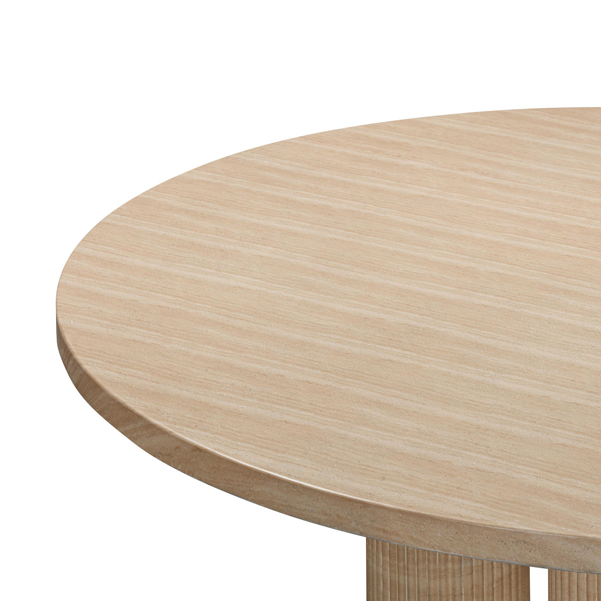 Patti 55" Textured Faux Travertine Indoor / Outdoor Round Dining Table by TOV Furniture – photo 5 of 7