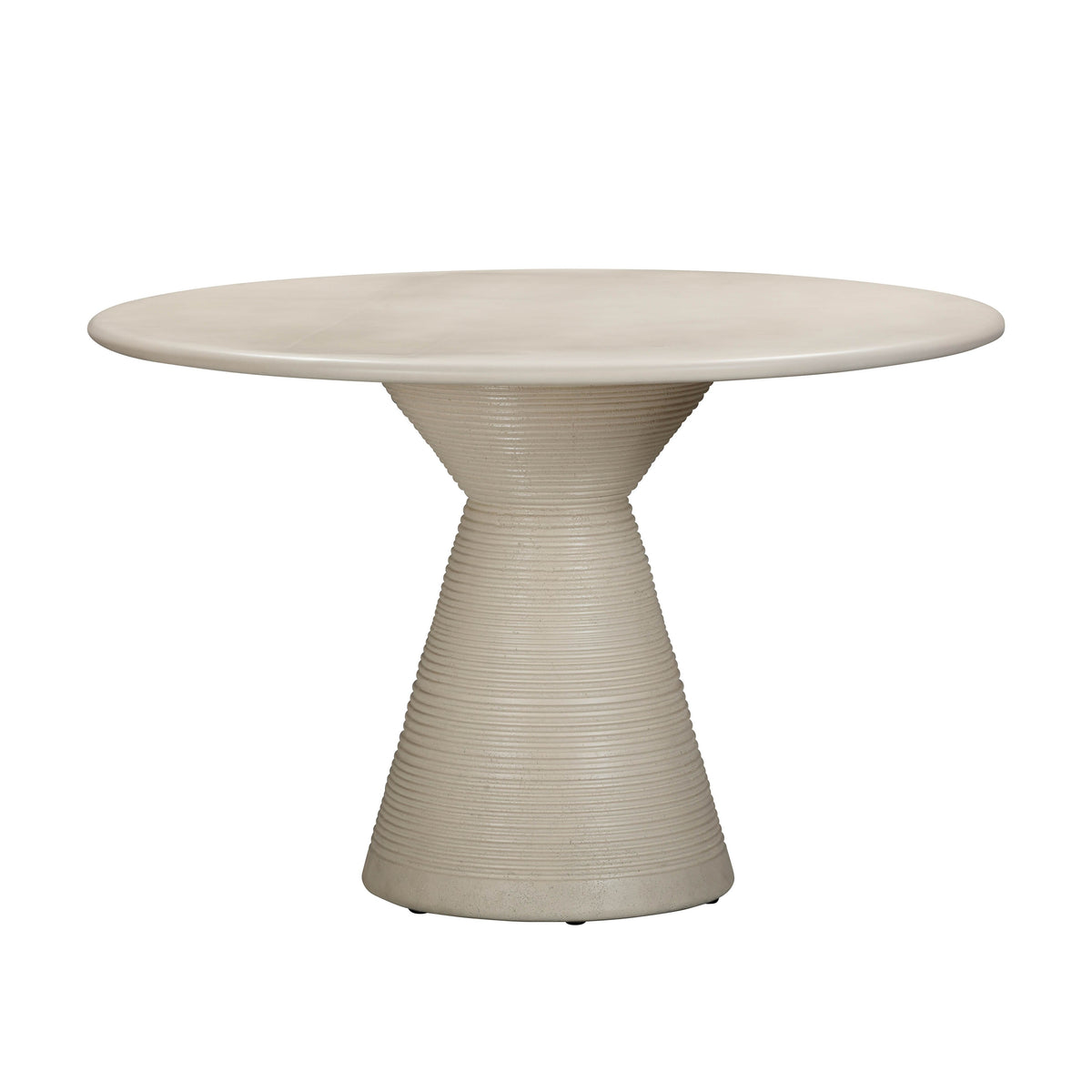 Fern 47" Beige Textured Faux Plaster Concrete Indoor / Outdoor Round Dining Table by TOV Furniture – photo 3 of 6