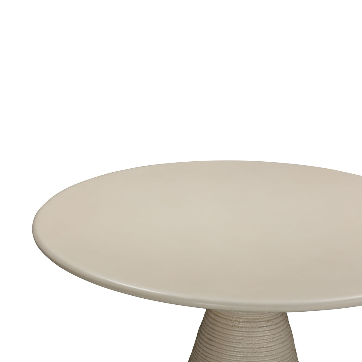 Fern 47" Beige Textured Faux Plaster Concrete Indoor / Outdoor Round Dining Table by TOV Furniture – photo 4 of 6
